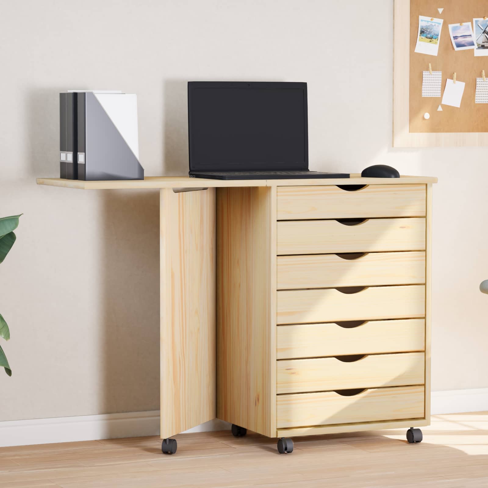 Rullkast koos lauaga MOSS Selge lakk 105,5 x 39 x 74,5 cm