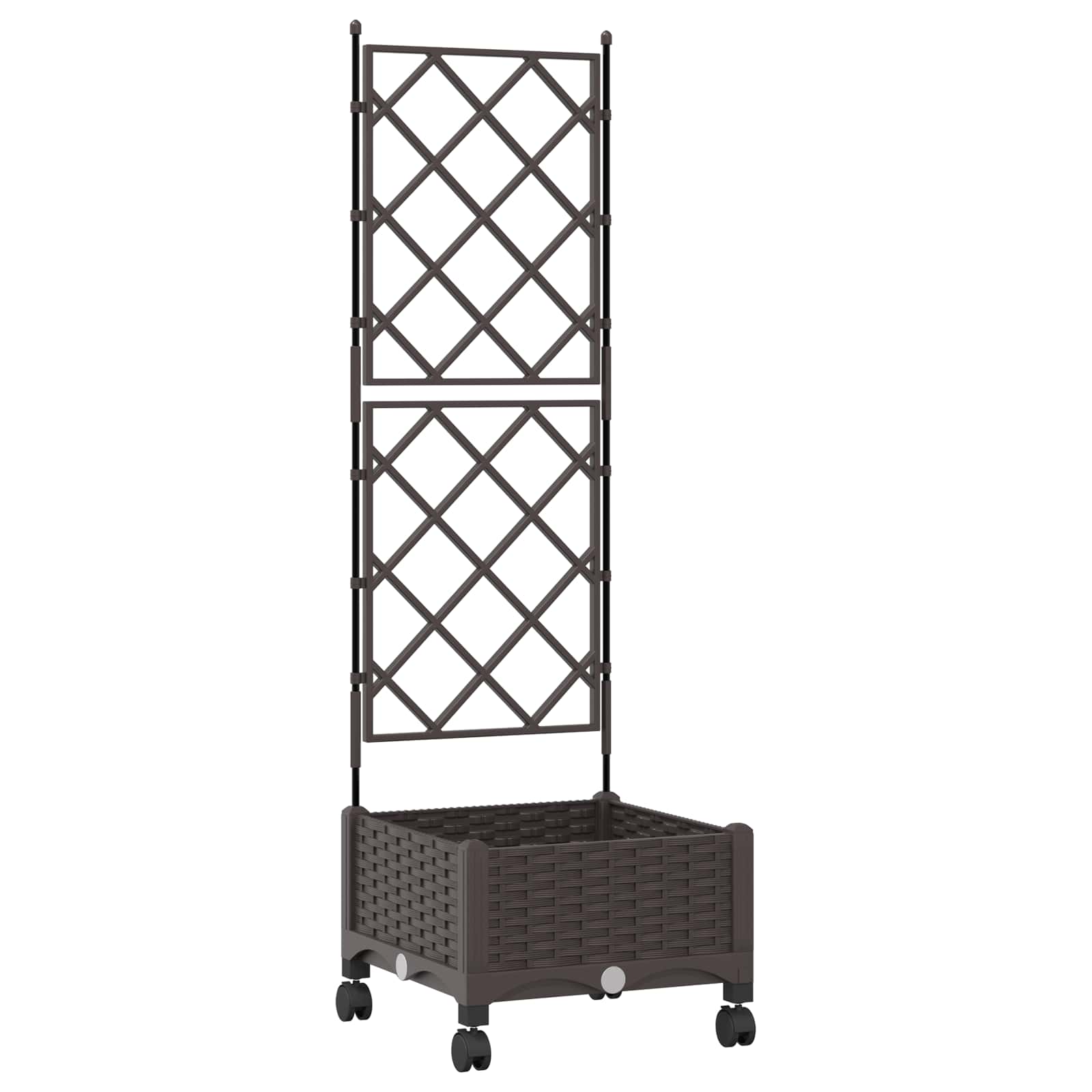 Aia istutuskast trellise ja ratastega Pruun 40 x 40 x 131,5 cm