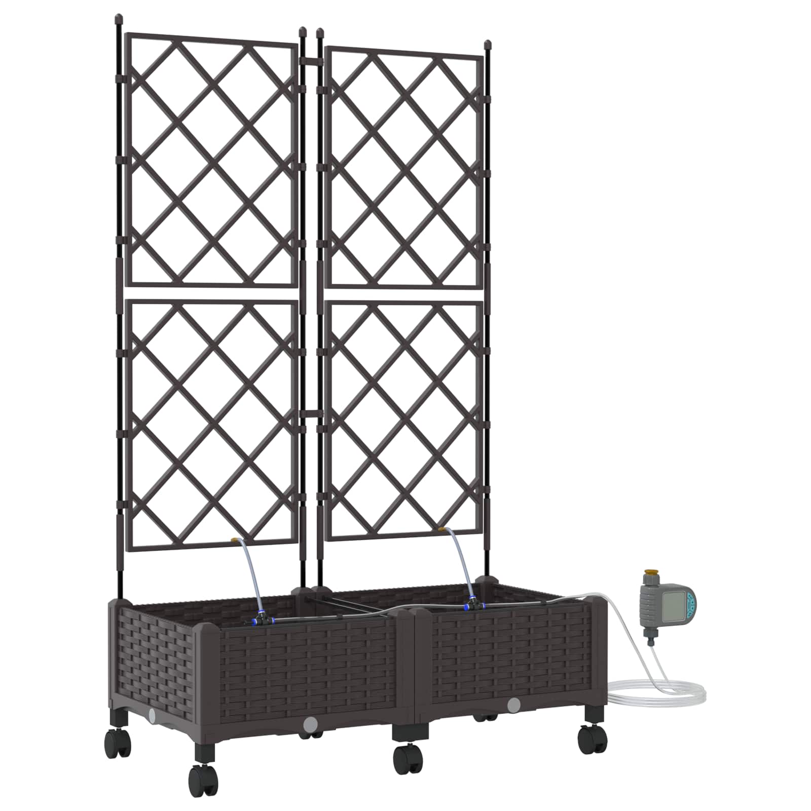 Aiakonteiner Kastmise ja Ratastega 2 tk Pruun 80 x 40 x 132 cm