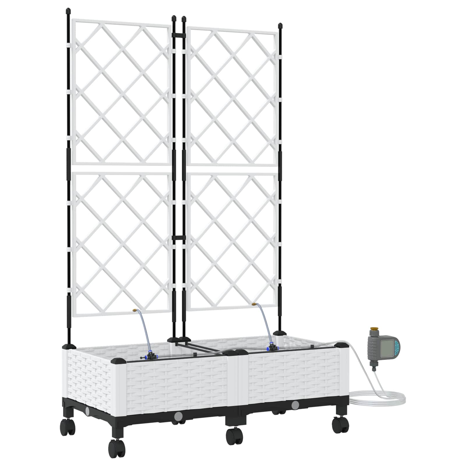 Aiakonteiner Kastmise ja Ratastega 2 tk Valge 80 x 40 x 132 cm