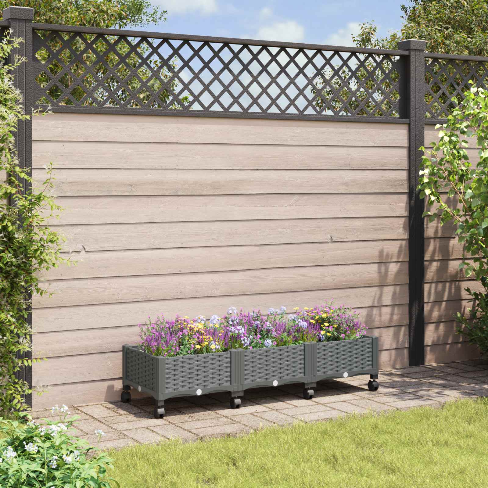 Aiakast vähemalt ratastega Helehall 120 x 40 x 29 cm PP