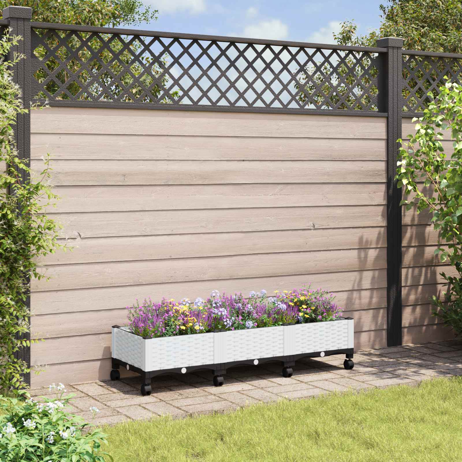 Aiakast vähemalt ratastega Valge 120 x 40 x 29 cm PP