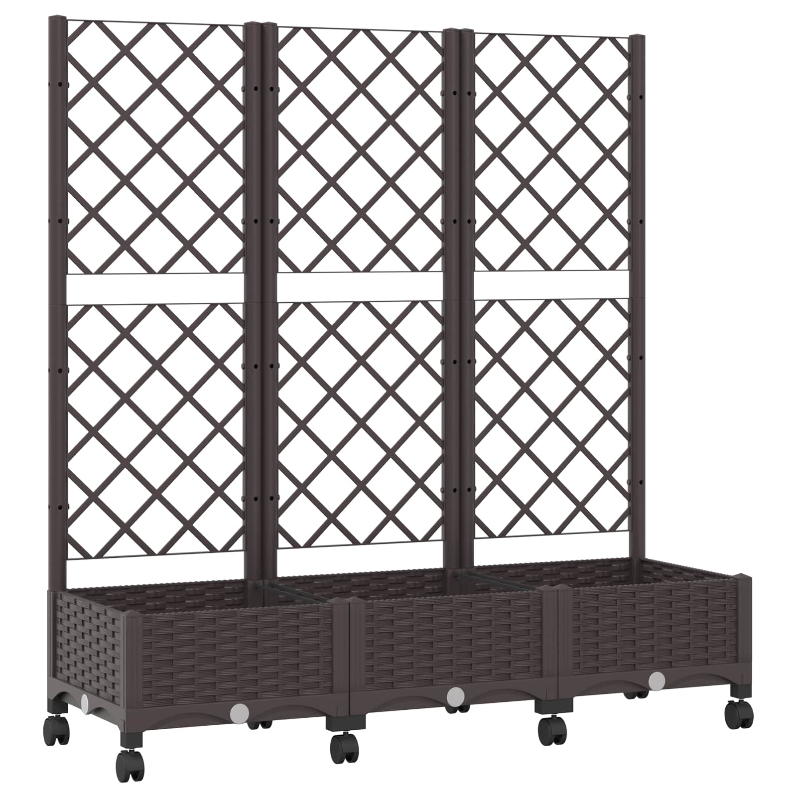 Aia istutuskast trellise ja ratastega Pruun 120 x 40 x 131,5 cm