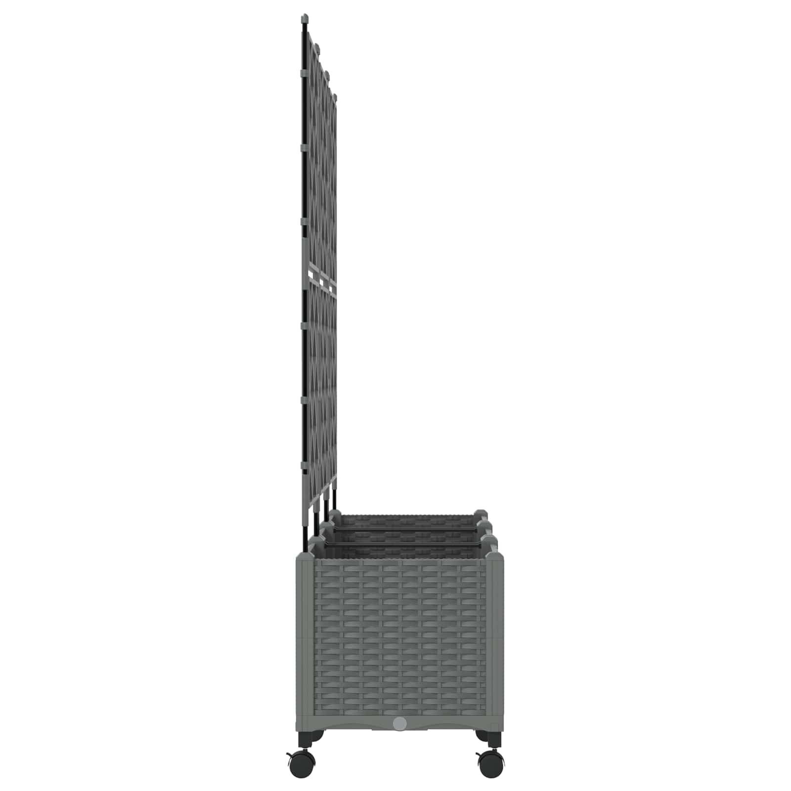 Aia istutuskast trellise ja ratastega 3 tk Helehall PP