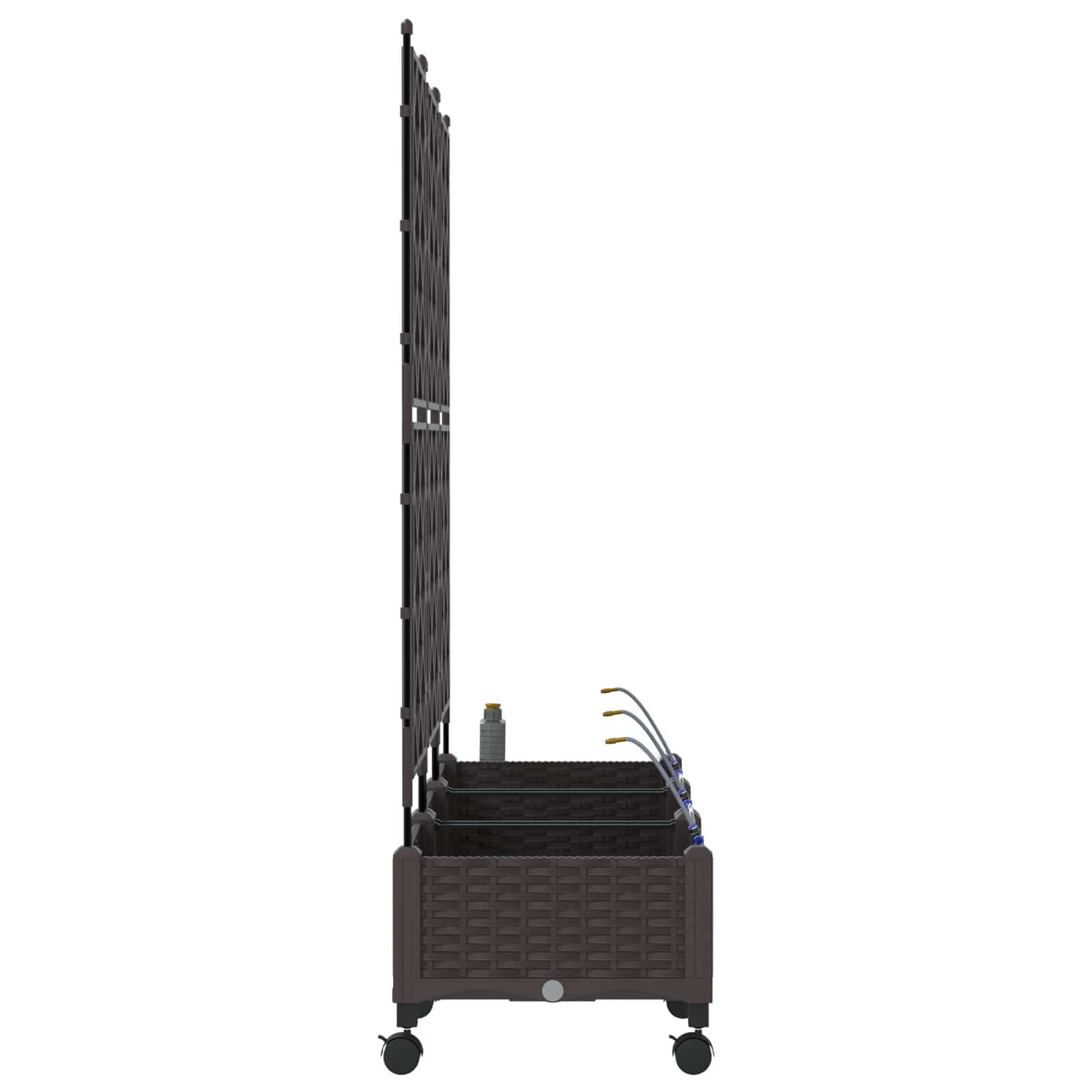 Aiakonteiner Kastmise ja Ratastega 3 tk Pruun 120 x 40 x 132 cm