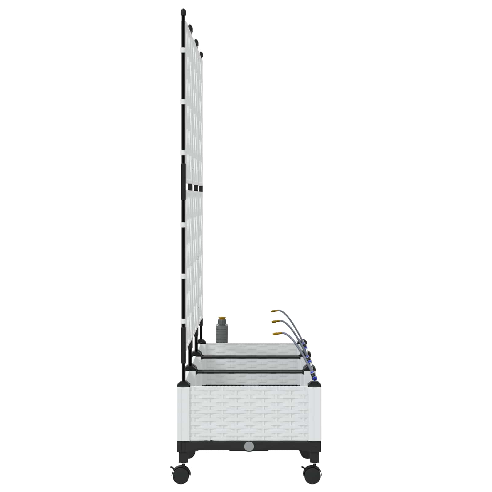 Aiakonteiner Kastmise ja Ratastega 3 tk Valge 120 x 40 x 132 cm