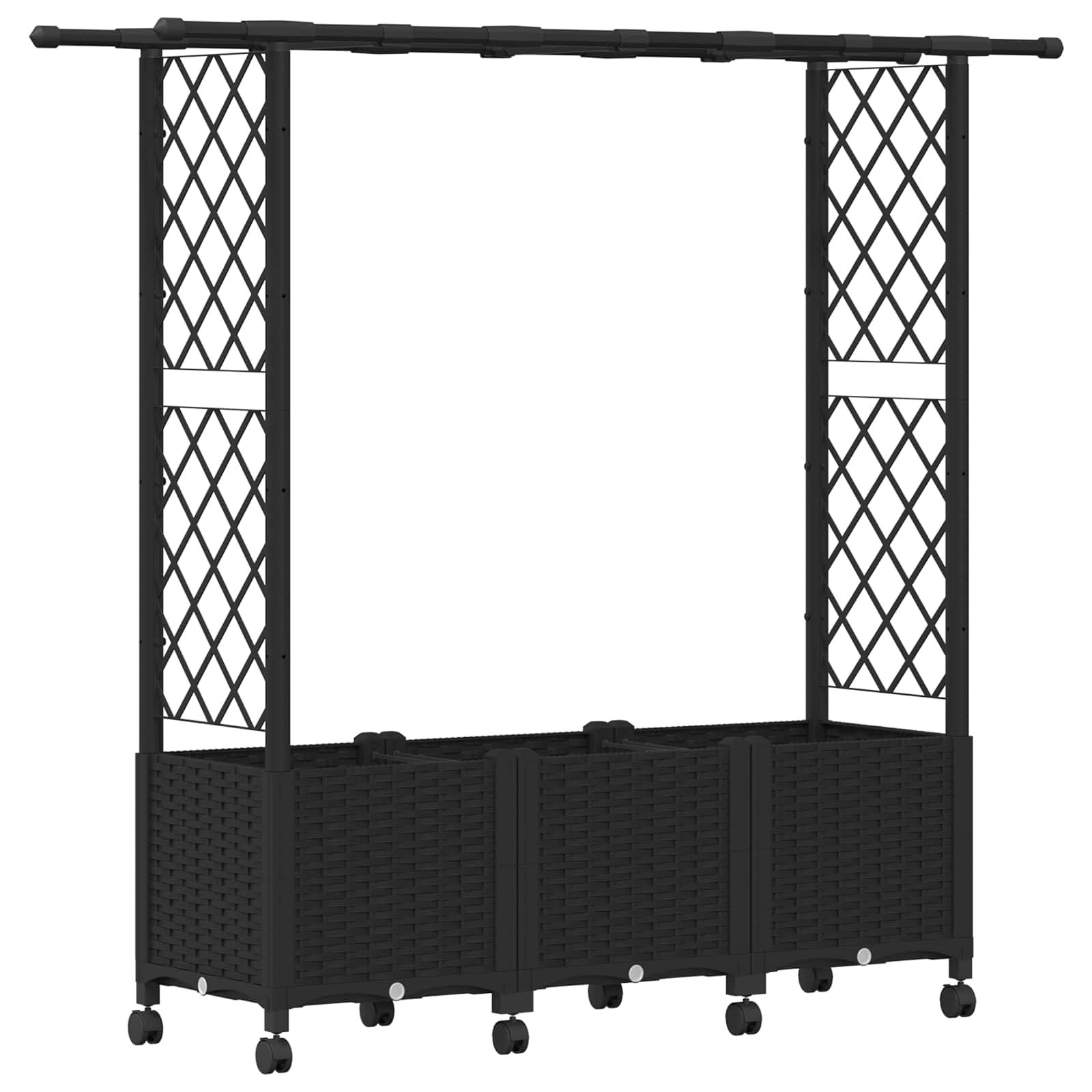 Tõstetud Padi Kase ja Katusega Must 162,5 x 40 x 142 cm PP