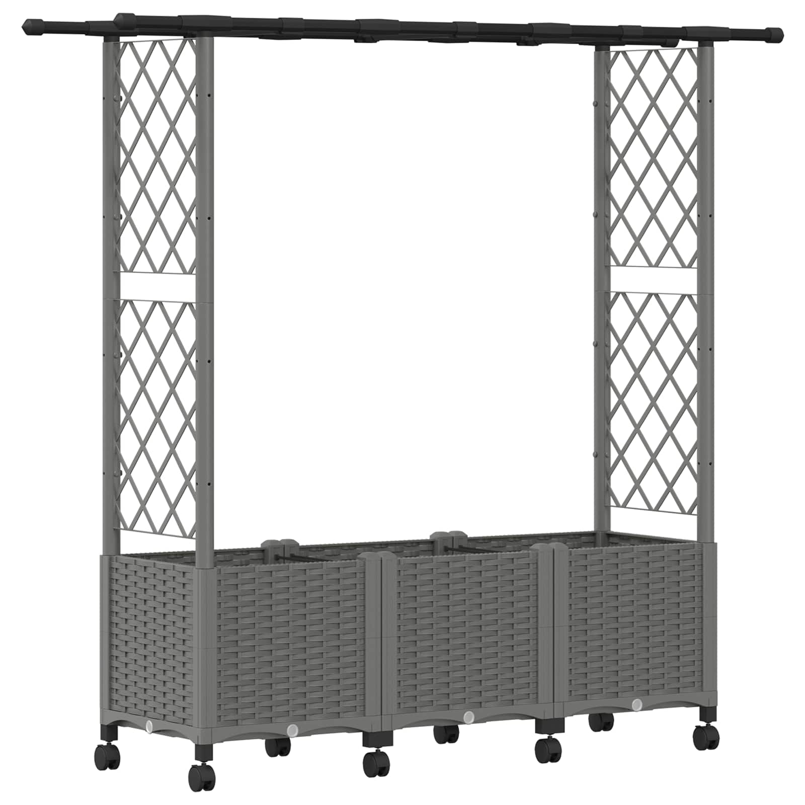 Tõstetud Padi Kase ja Katusega Helehall 162,5 x 40 x 142 cm PP