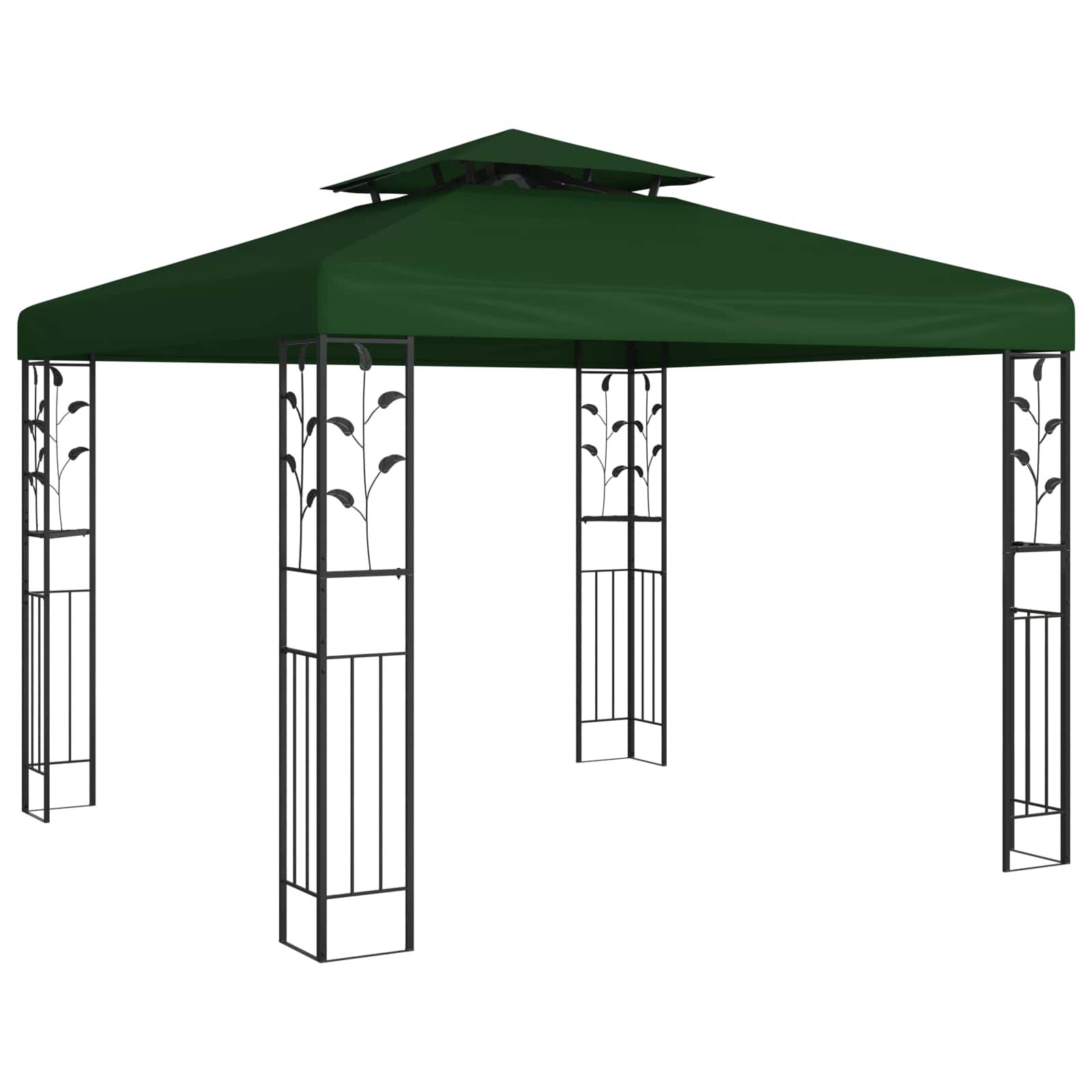 Paviljon 3 x 3 x 2,68 m Roheline Polüester ja teras