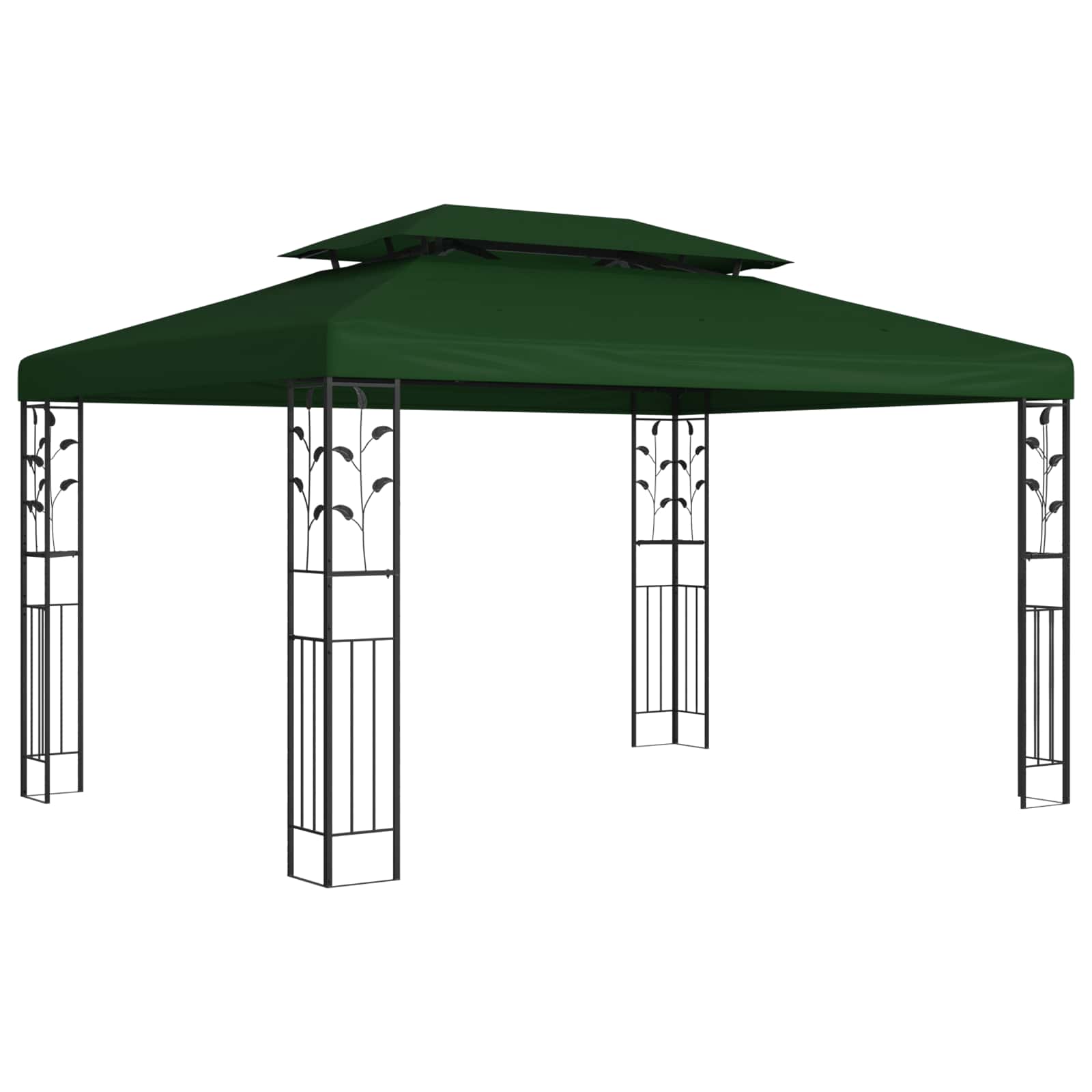Paviljon 3,97 x 2,96 x 2,68 m Roheline Polüester ja teras