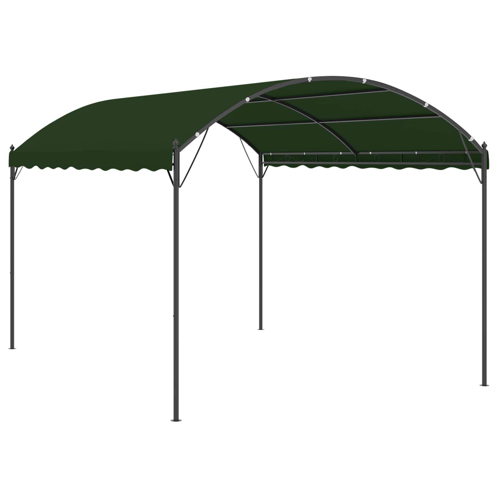 Paviljon 4 x 3 x 2,6 m Roheline Polüester ja teras