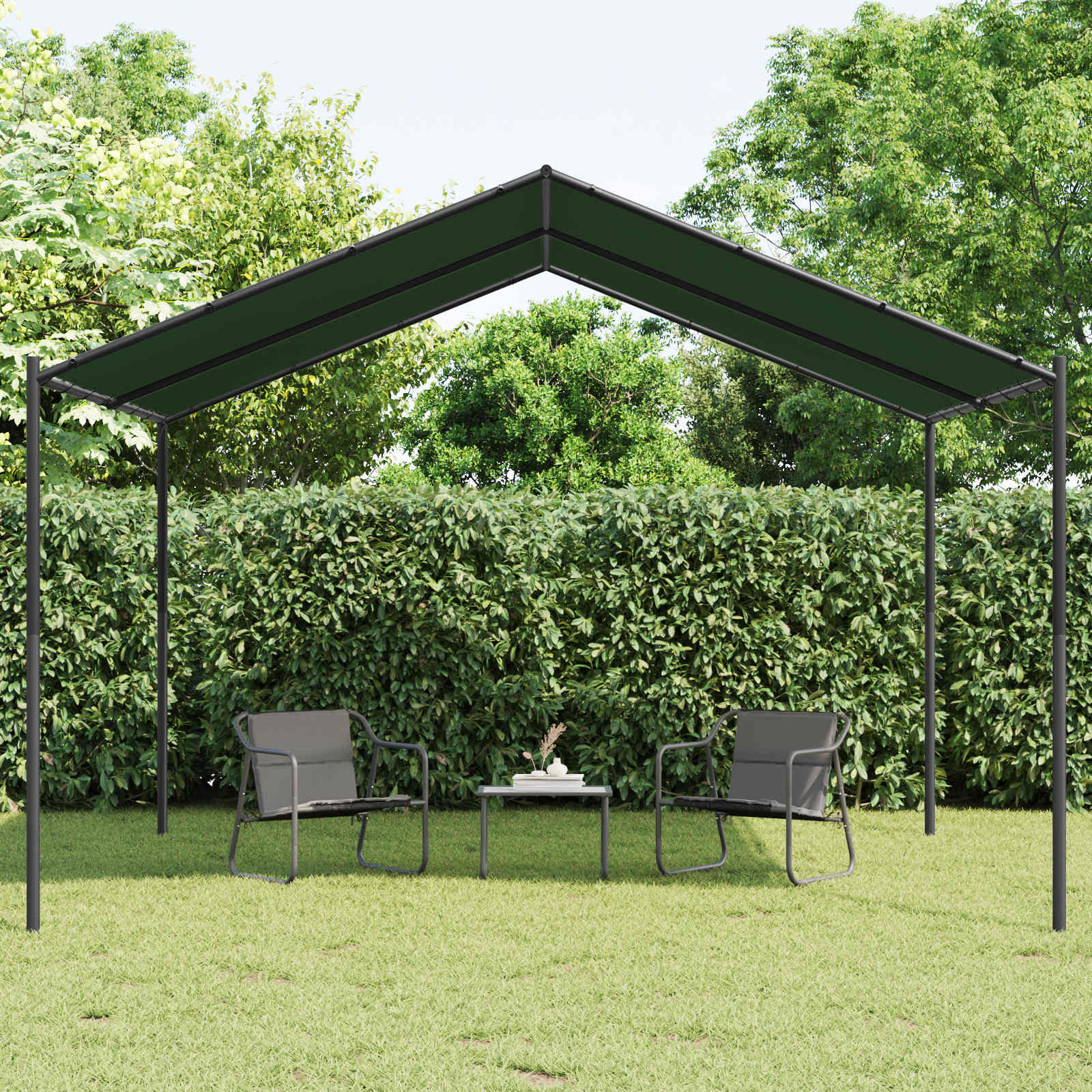 Paviljon 4 x 4 x 2,6 m Pruunikashall Polüester ja teras
