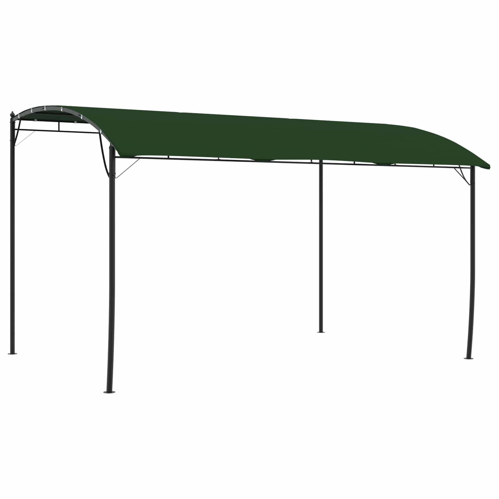 Paviljon 4 x 3 x 2,55 m Roheline Pulbervärvitud teras ja kangas