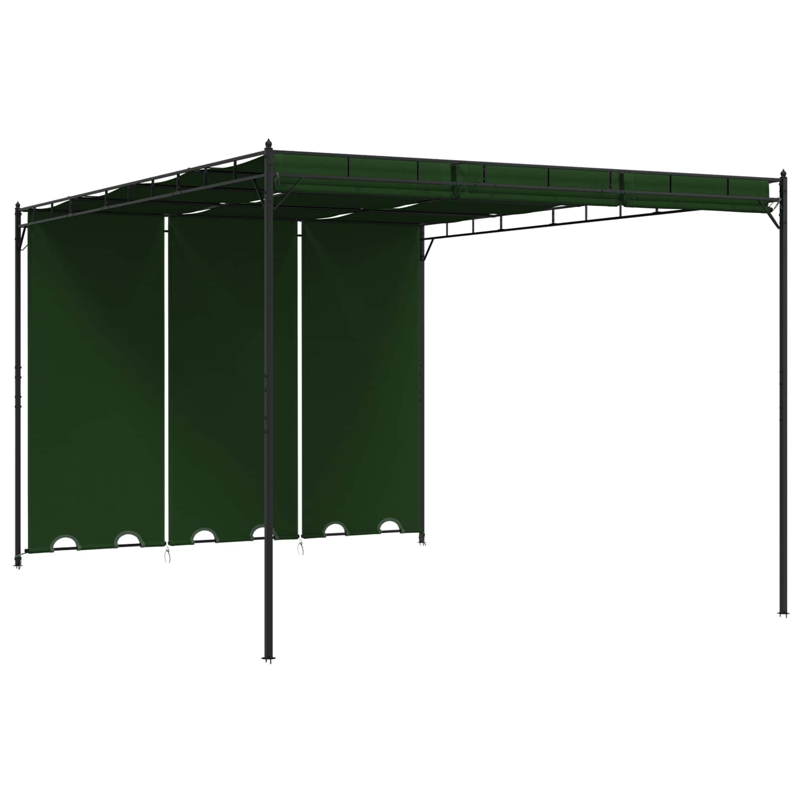 Paviljon 4 x 3 x 2,3 m Roheline Polüester ja teras