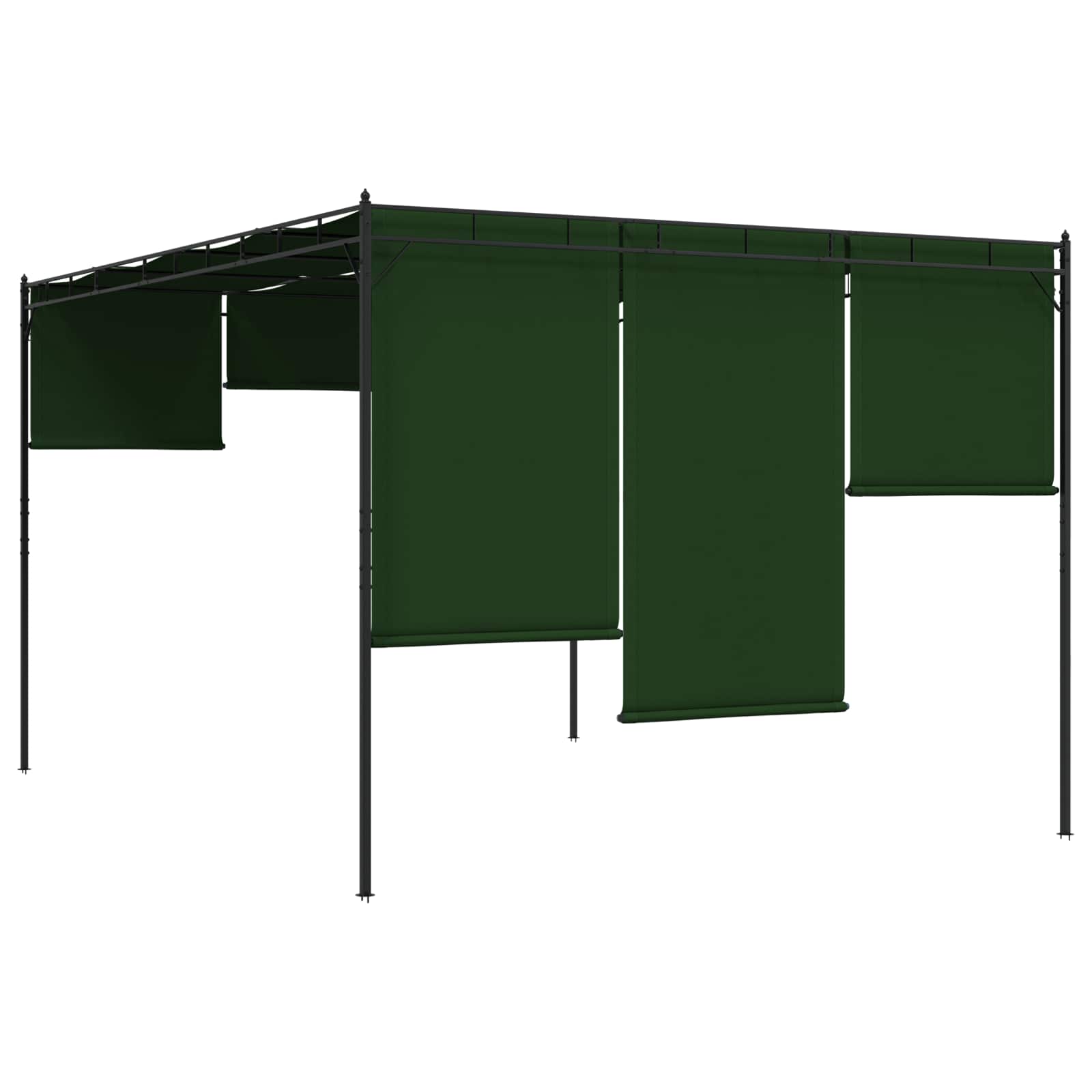 Paviljon 4 x 3 x 2,3 m Roheline Polüester ja teras