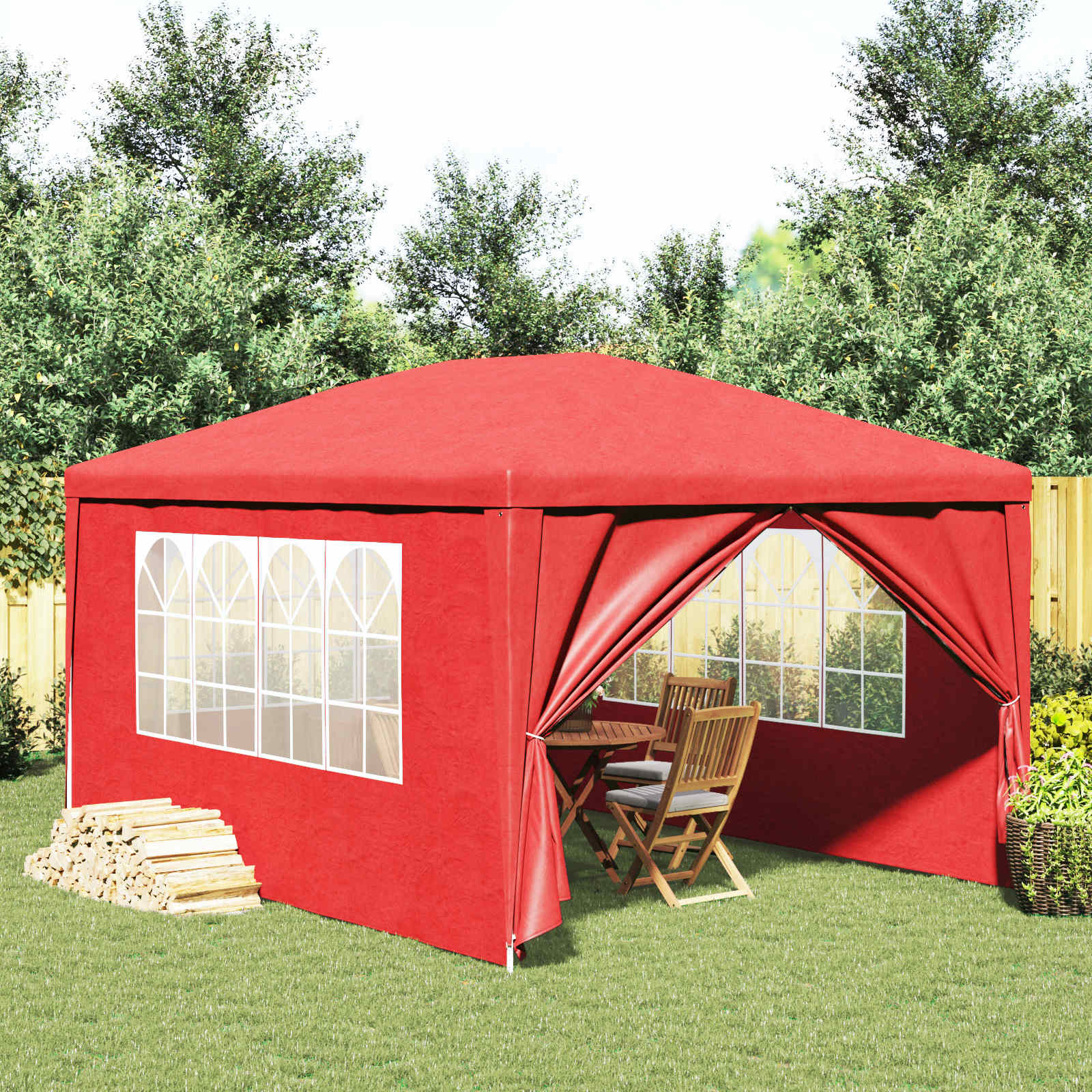 Pidutelgid 400 x 300 x 255 cm Punane PE ja teras