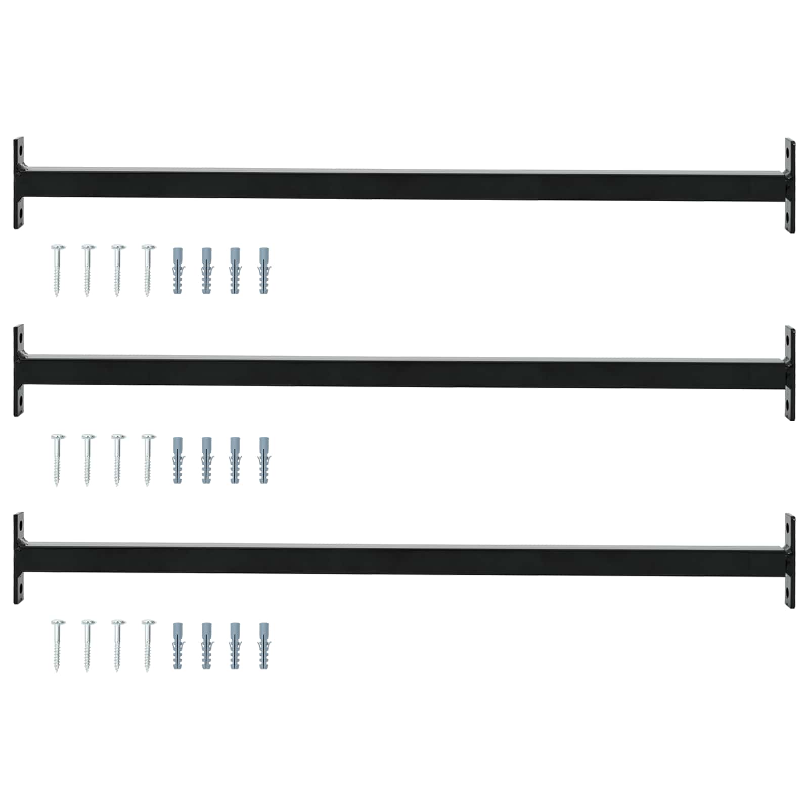 Reguleeritav akna ohutusbarjäär 3 tk 710 -1200 mm Teras Must
