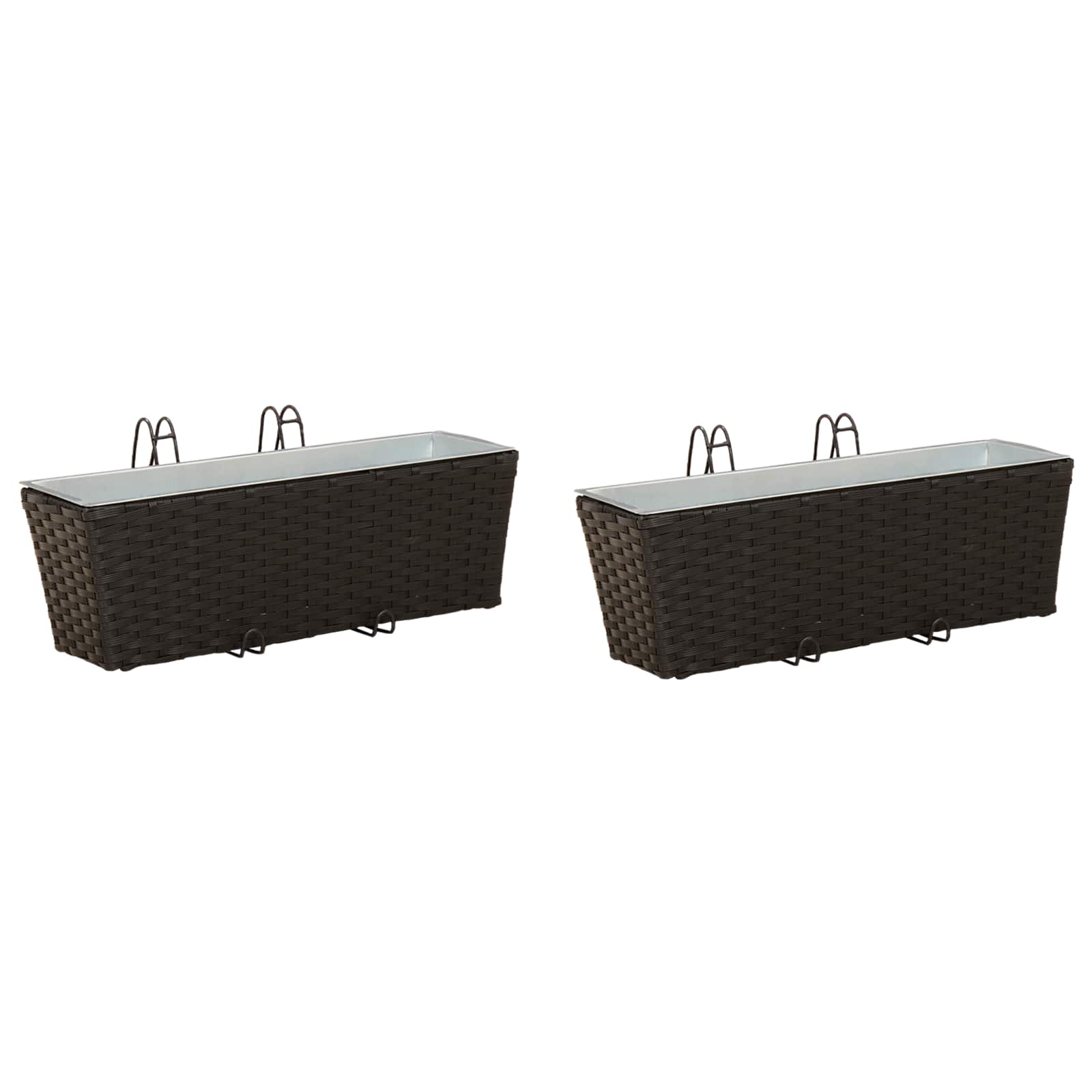 Piire 2 tk Must 50 x 17 x 17 cm Metall