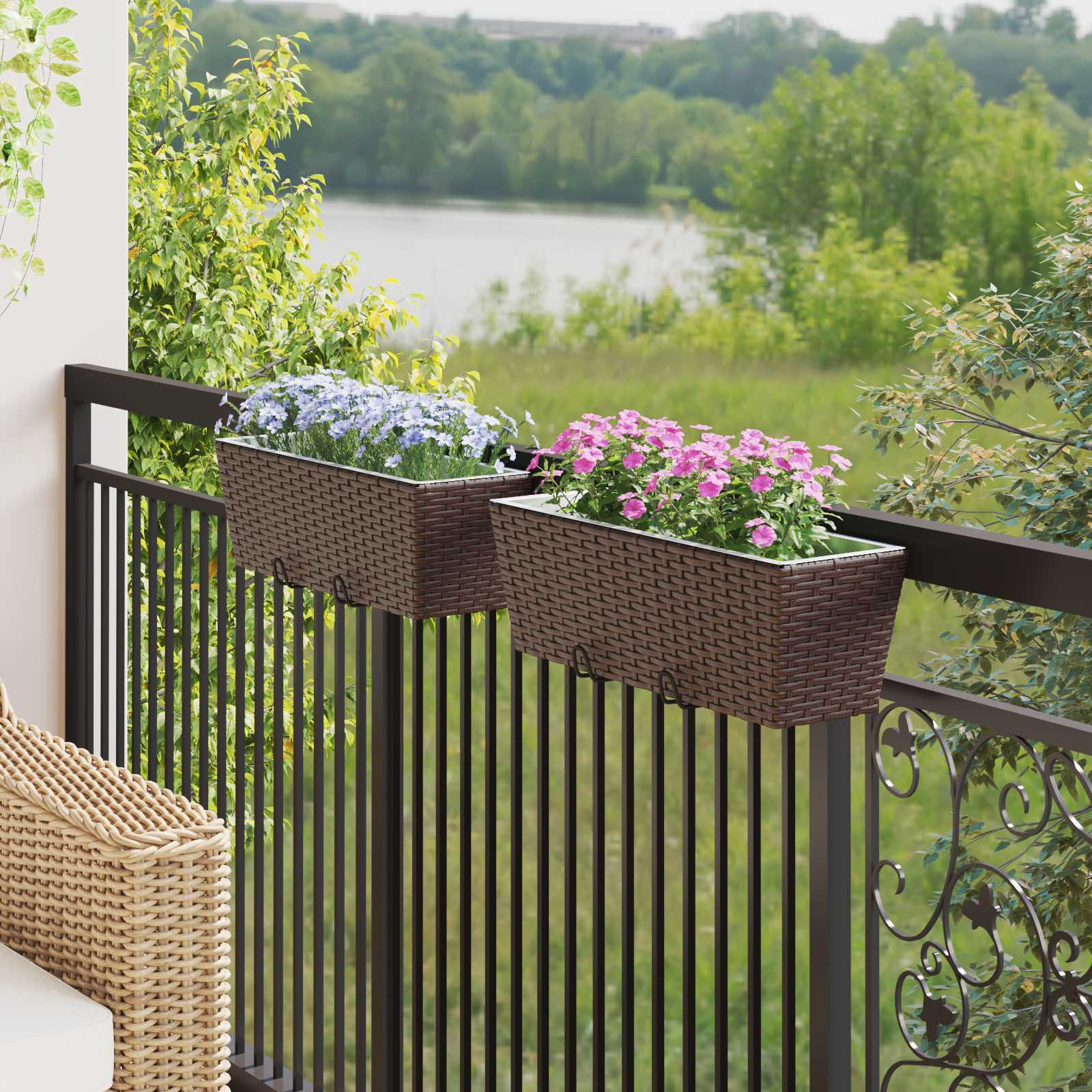 Piire 2 tk Pruun 50 x 17 x 17 cm Metall
