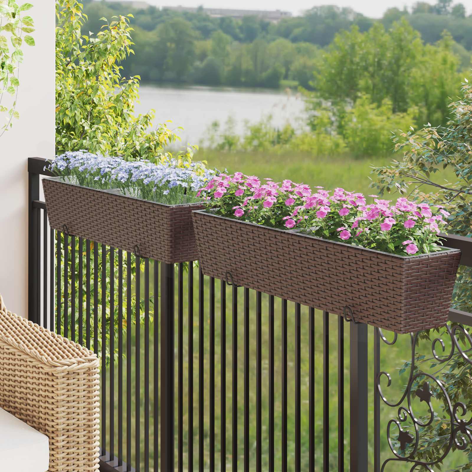 Piire 2 tk Pruun 80 x 17 x 17 cm Metall