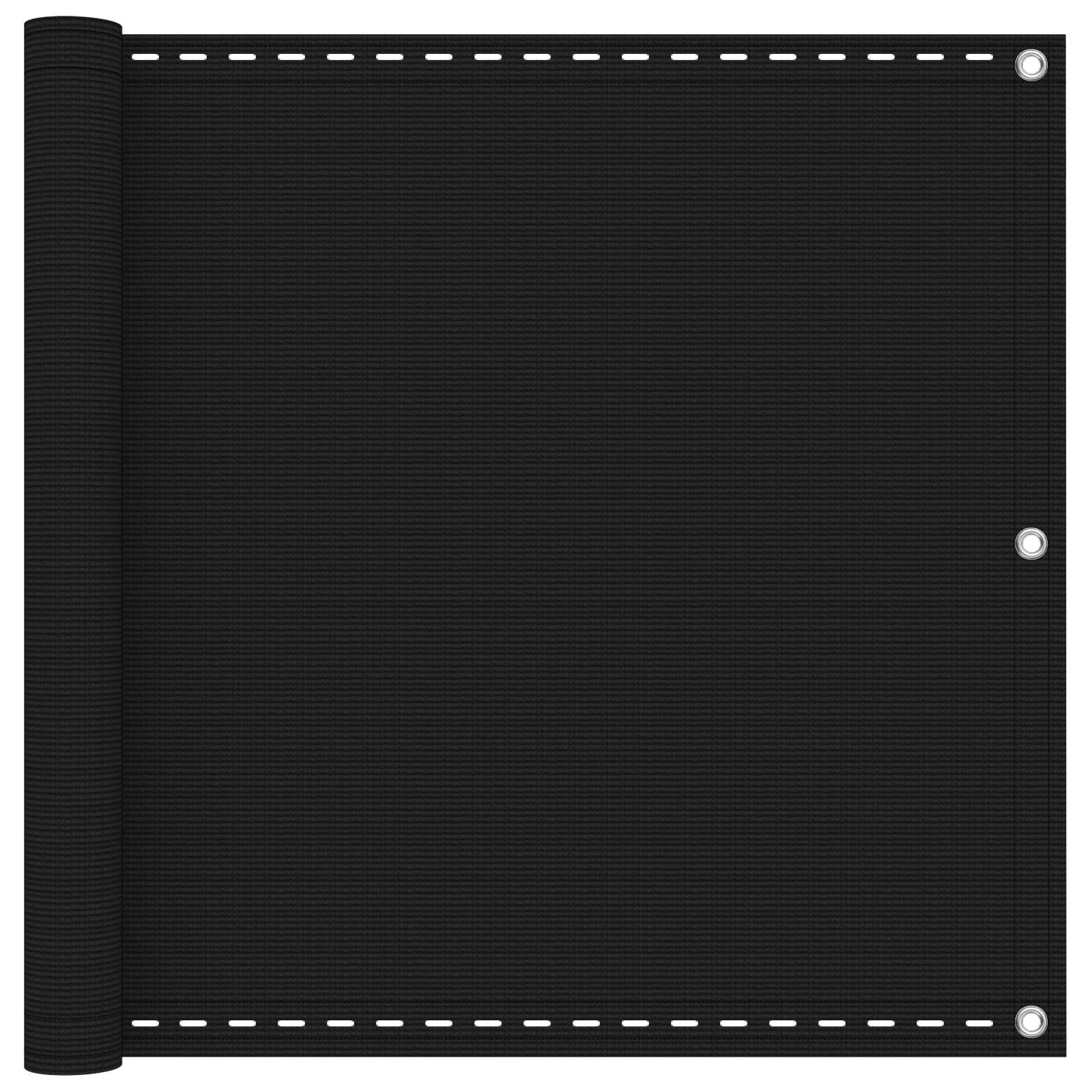 Rõdu Eesriie Ristkülik 90 x 700 cm HDPE ja Alumiinium Must