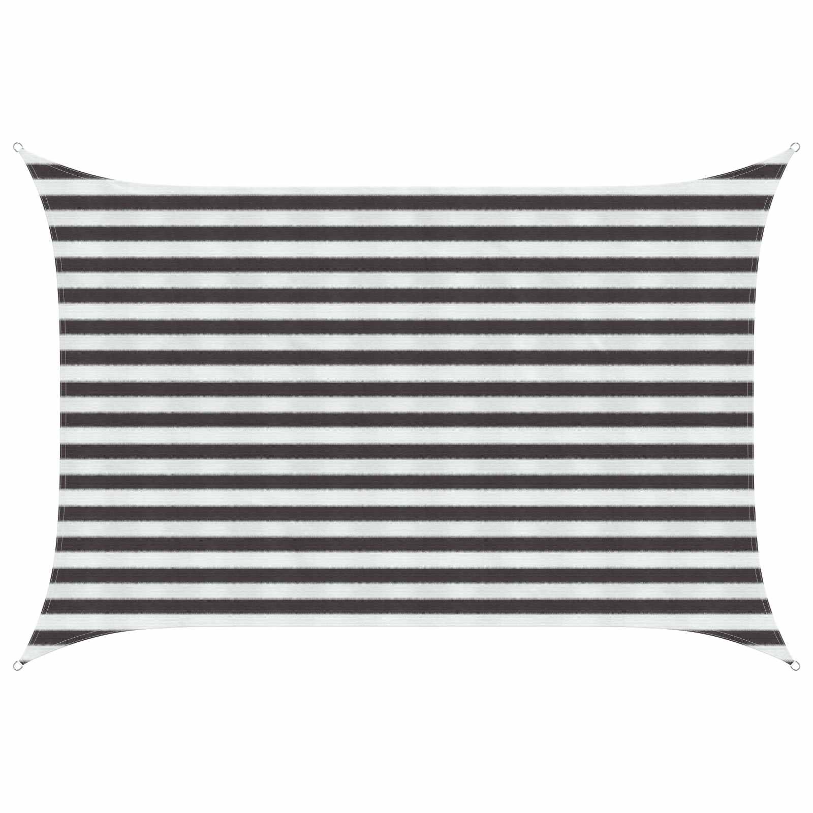 Päikesetelgi sail Ristkülik 2 x 2,5 m HDPE Anthracite ja valge