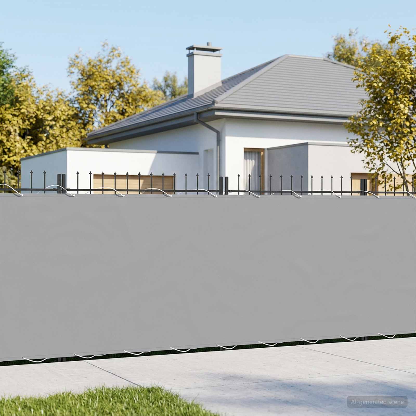 Baldahhiin 180 x 300 cm PU kaitsega kangas Helehall