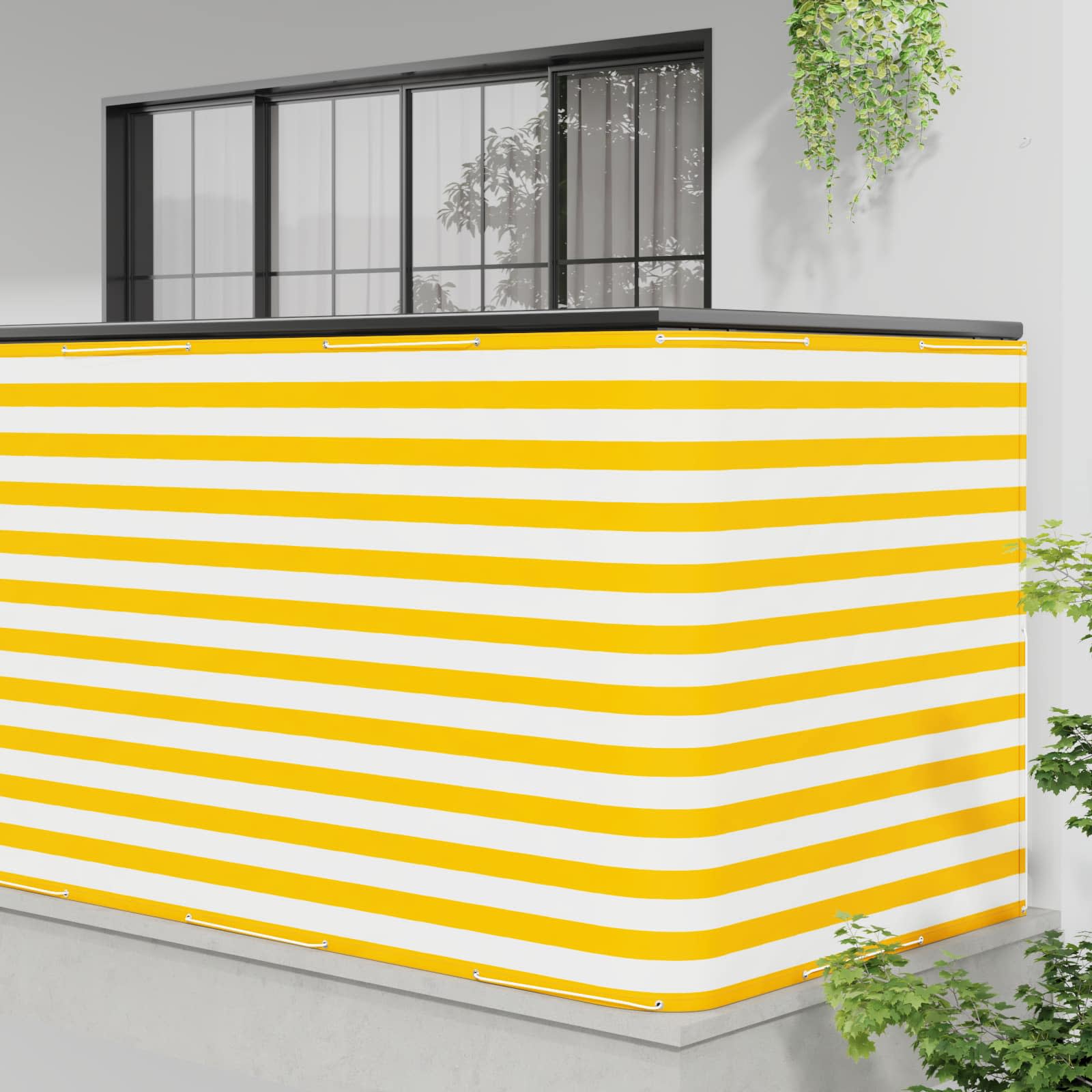 Baldahhiin 150 x 600 cm PU kaitsega kangas Kollane ja Valge