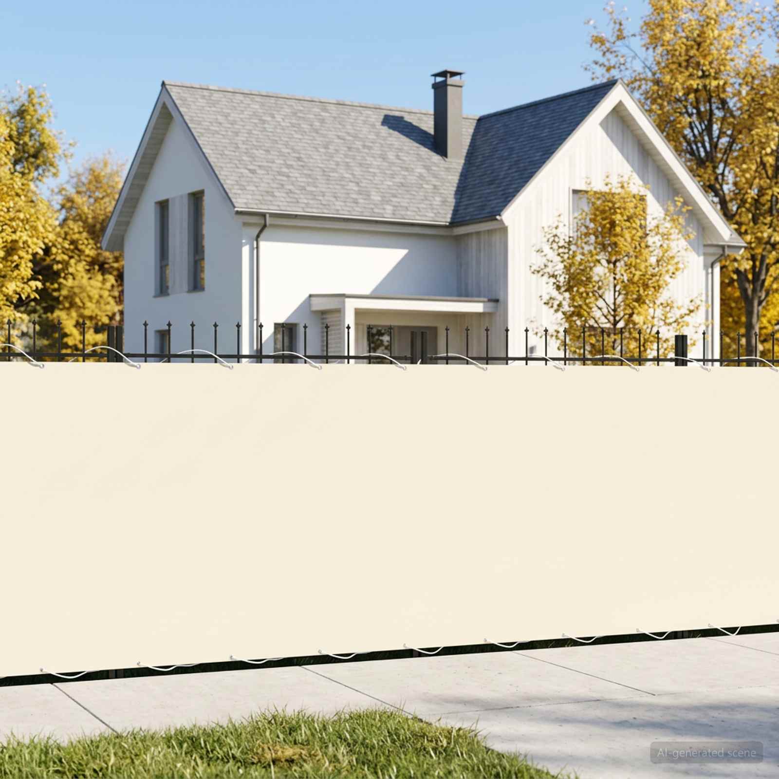 Baldahhiin 150 x 300 cm PU kaitsega kangas Kreemjas