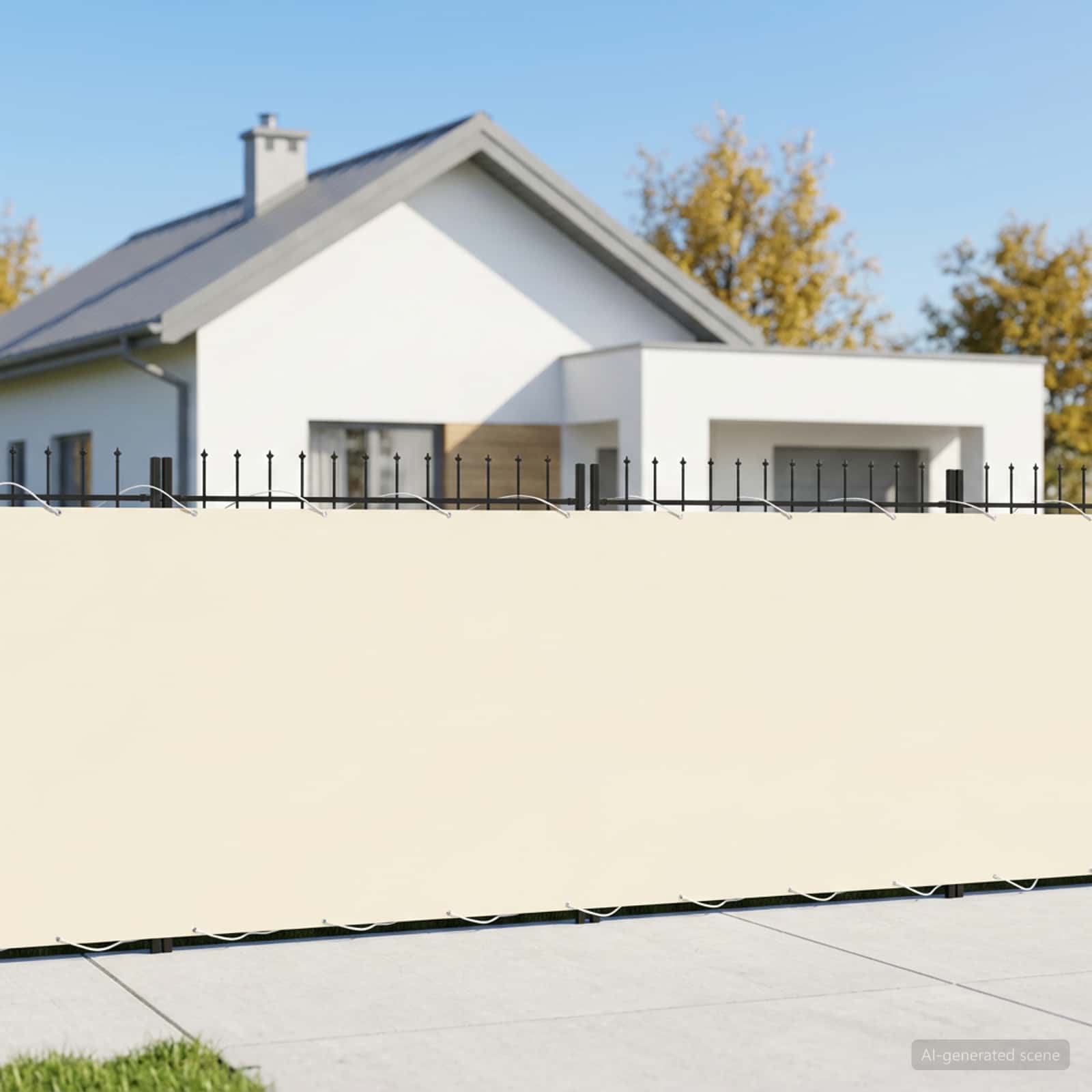 Baldahhiin 180 x 300 cm PU kaitsega kangas Kreemjas