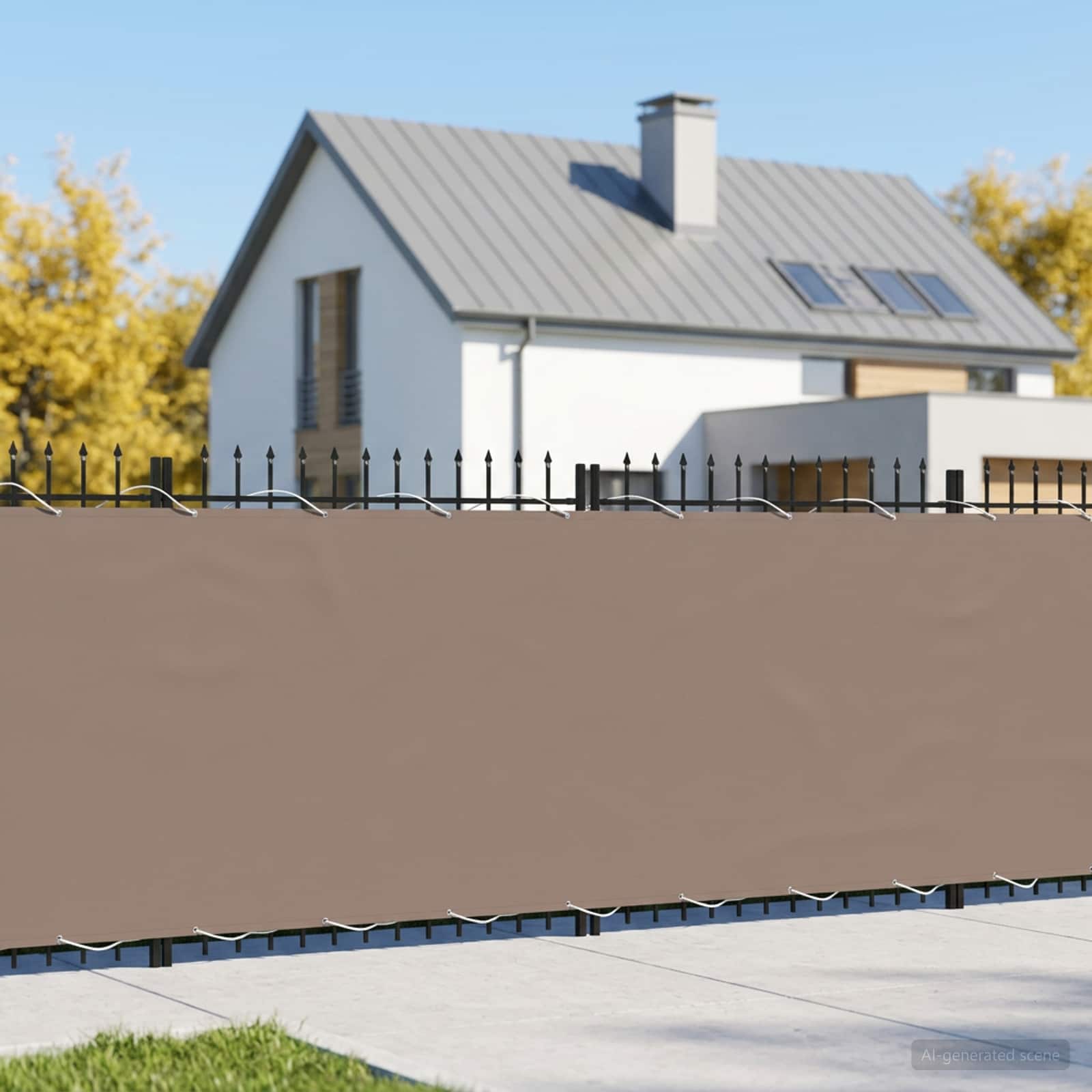 Baldahhiin 180 x 300 cm PU kaitsega kangas Pruunikashall