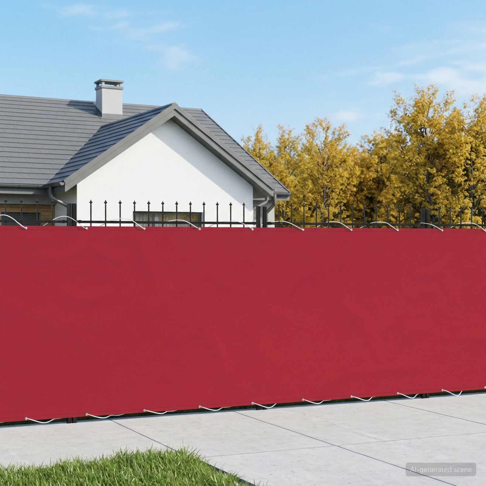 Baldahhiin 180 x 400 cm PU kaitsega kangas Punane