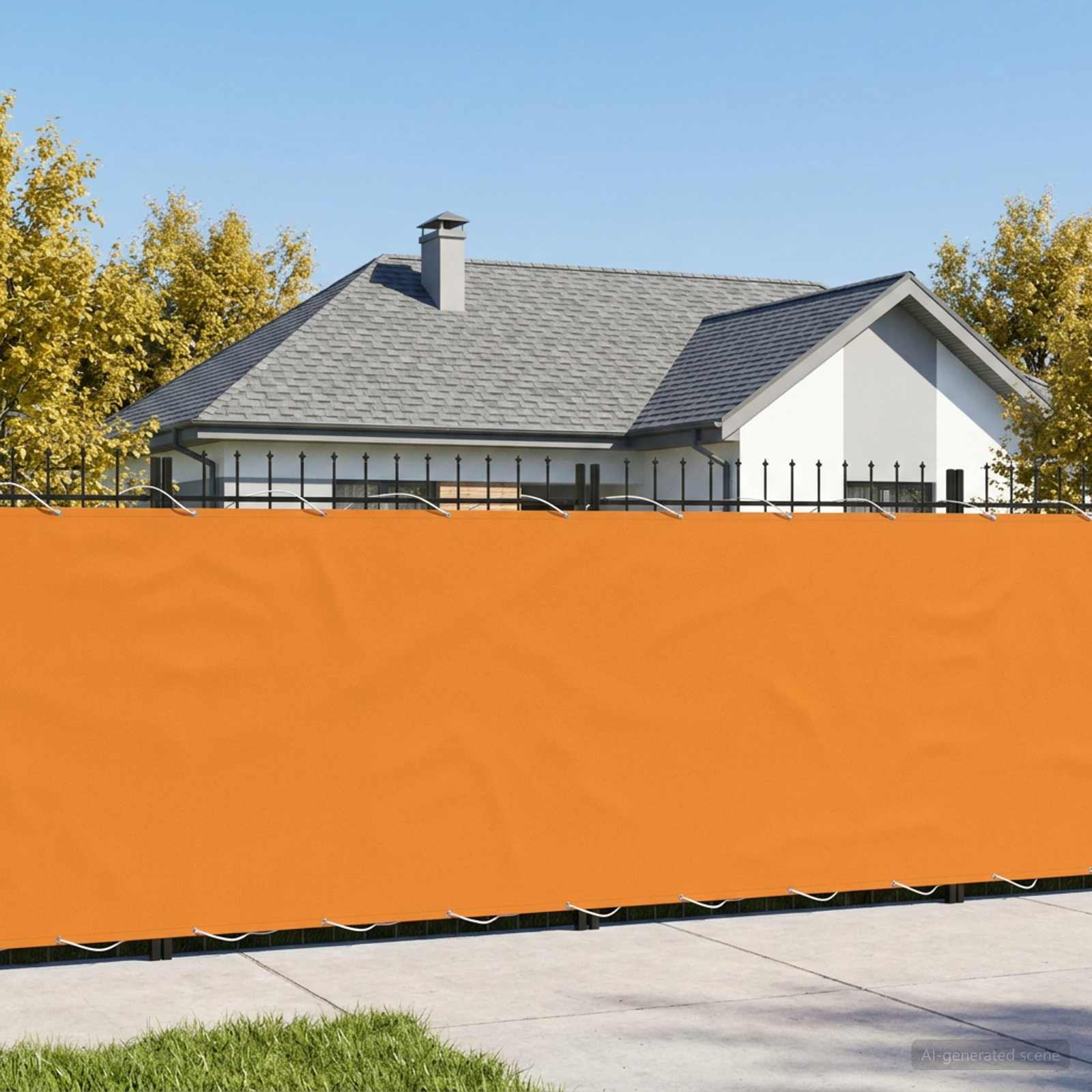 Baldahhiin 180 x 500 cm PU kaitsega kangas Oranž