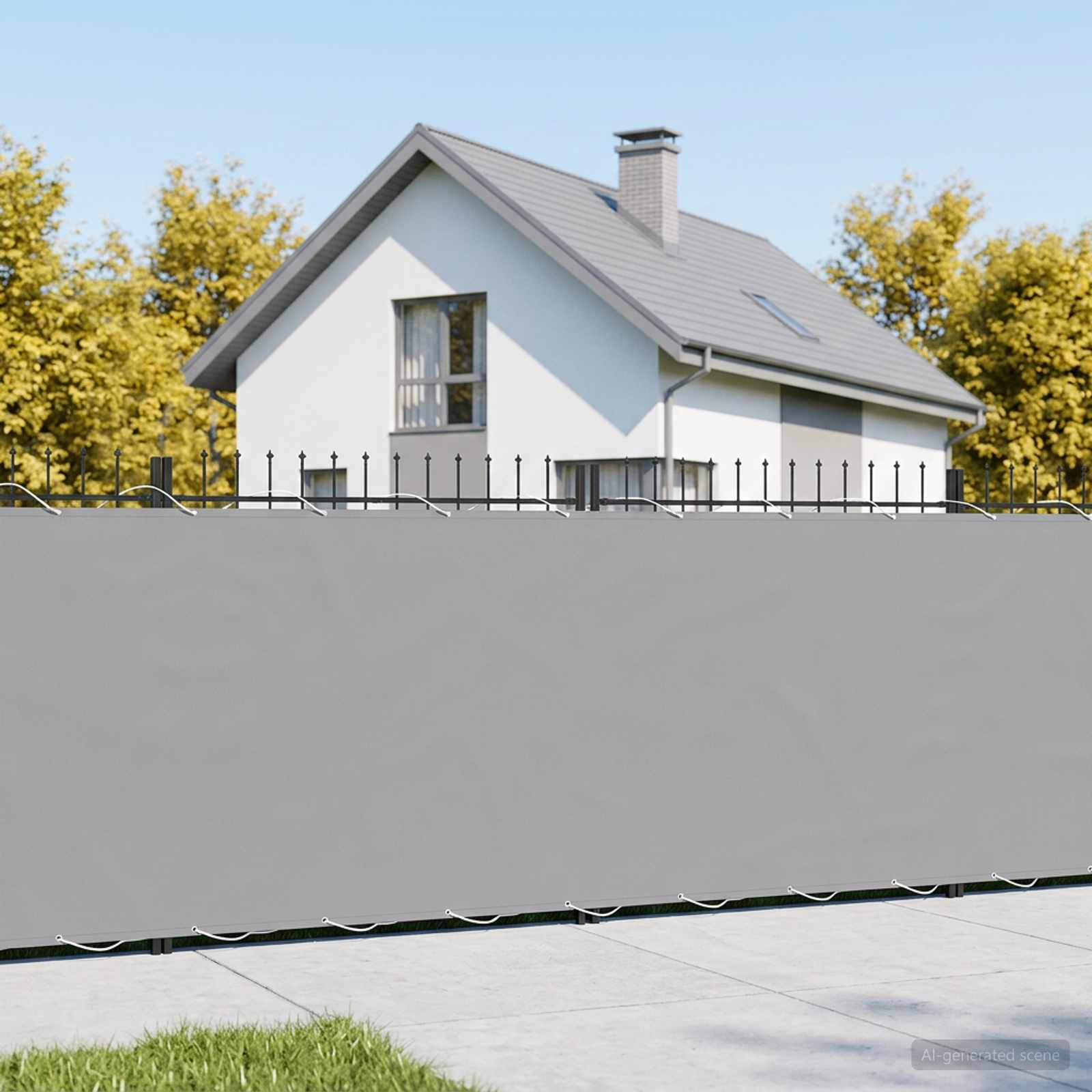 Baldahhiin 1,2 x 15 m PU kaitsega kangas Helehall