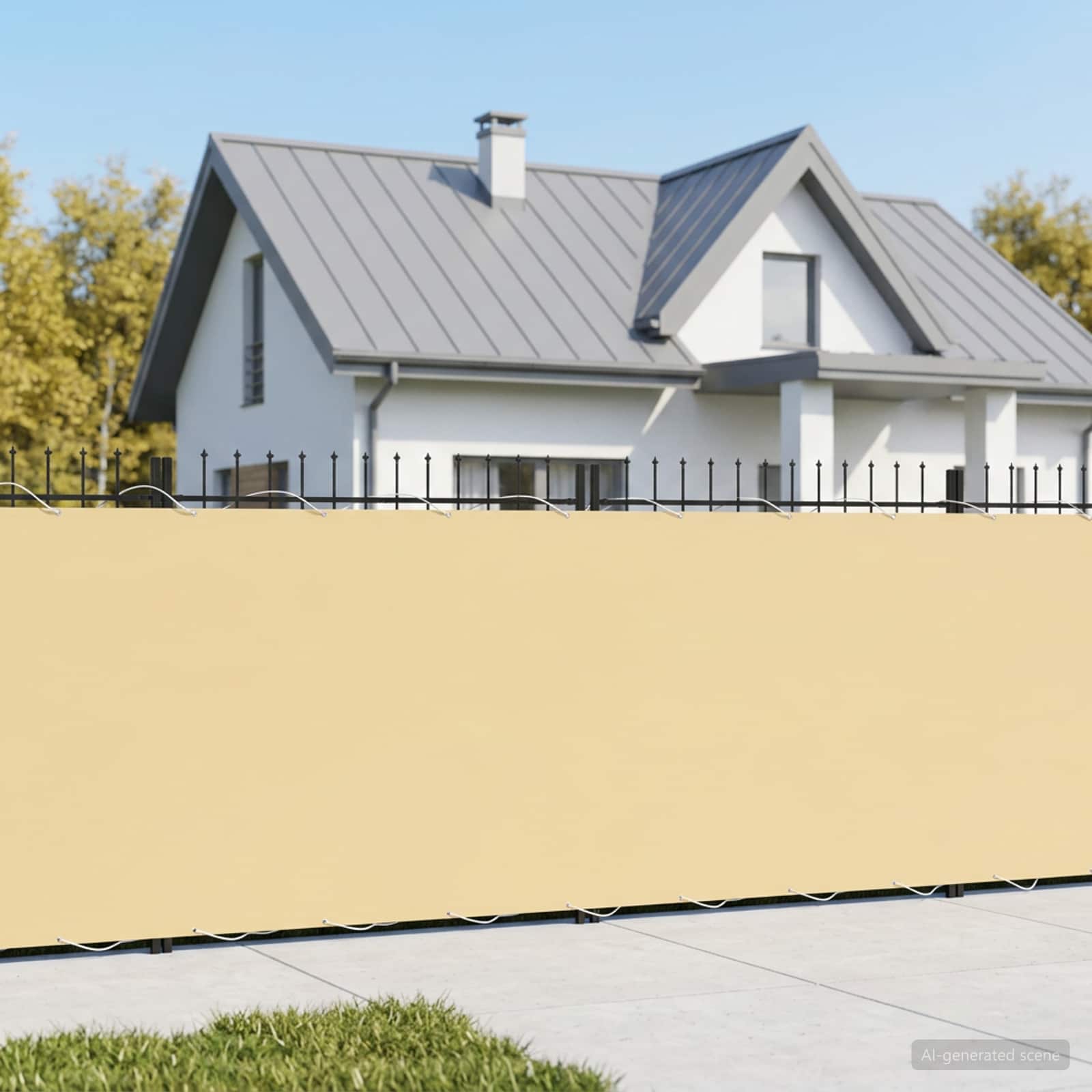 Baldahhiin 1,2 x 15 m PU kaitsega kangas Beež