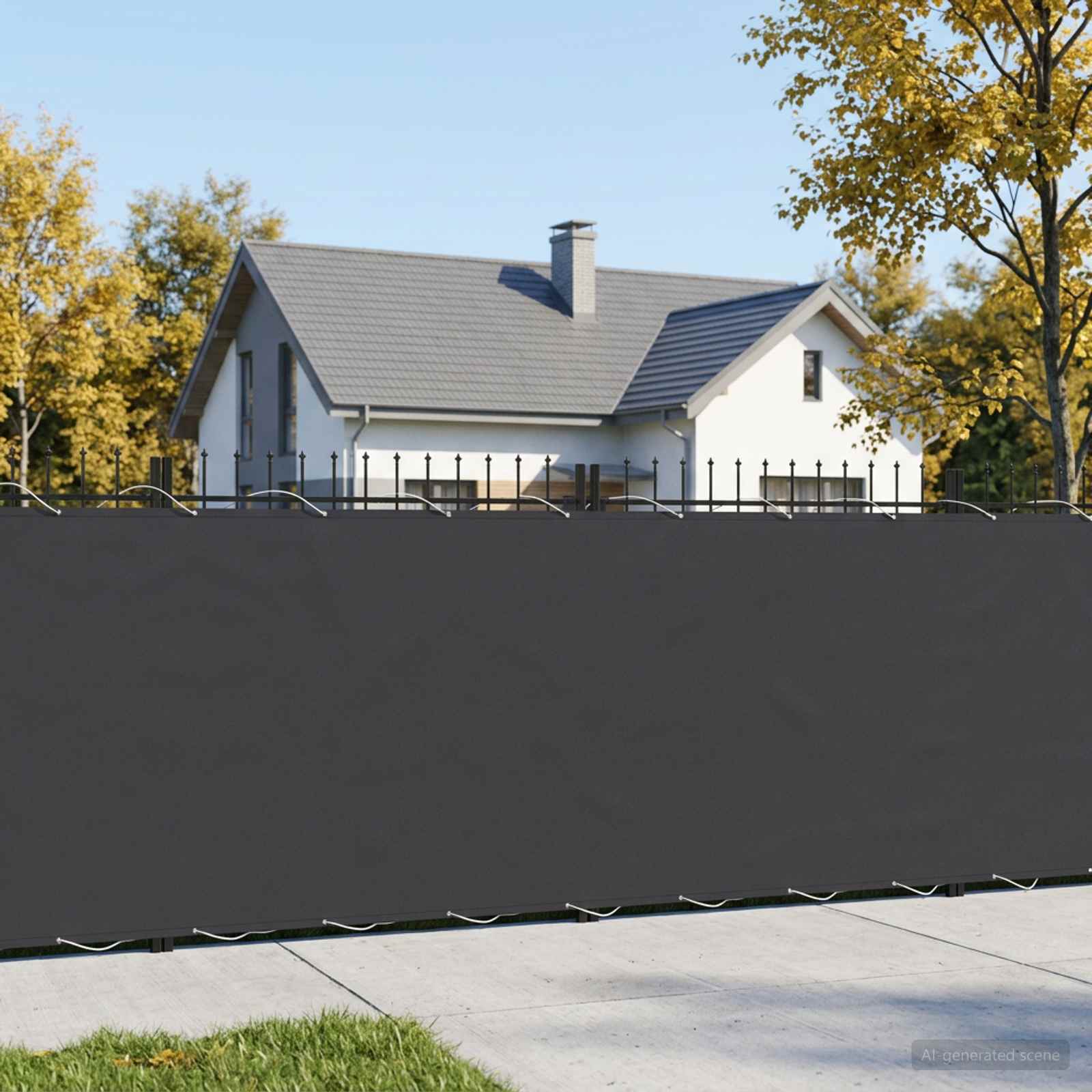 Baldahhiin 1,2 x 15 m PU kaitsega kangas Must