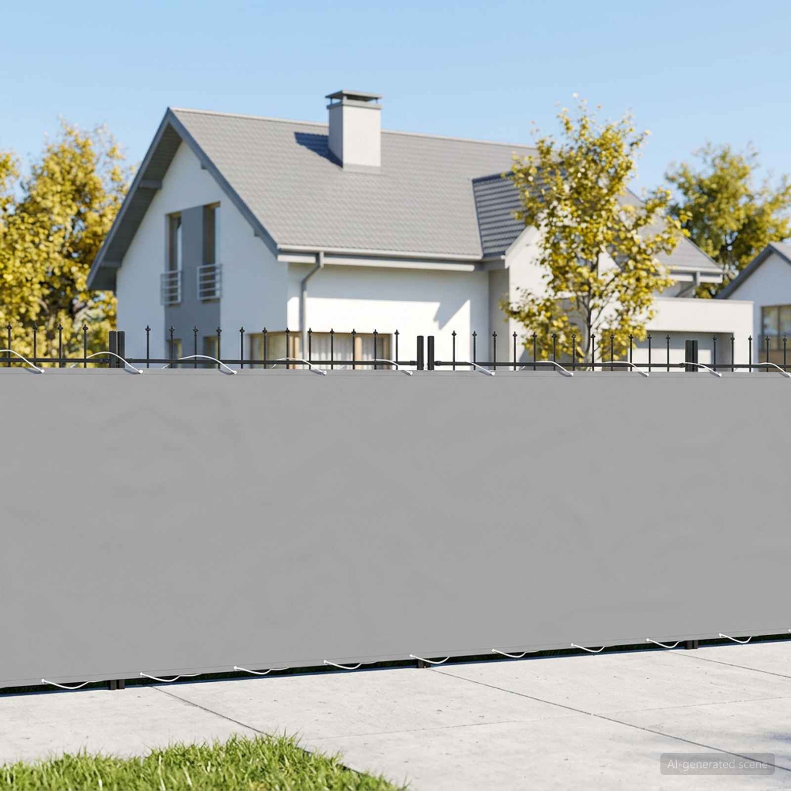 Baldahhiin 1,2 x 25 m PU kaitsega kangas Helehall