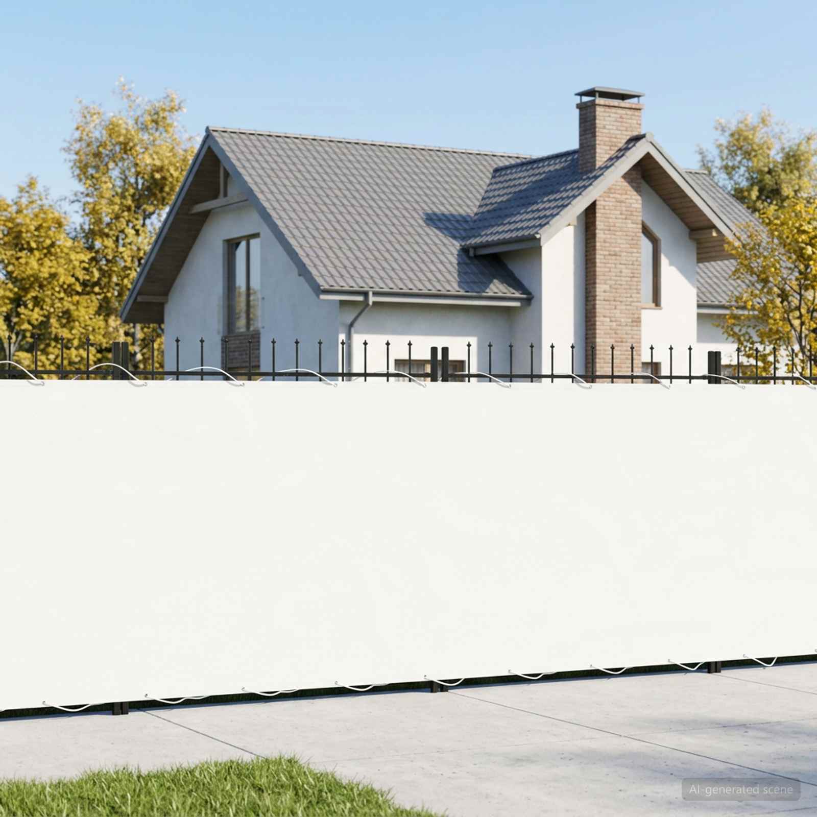 Baldahhiin 1,2 x 25 m PU kaitsega kangas Valge