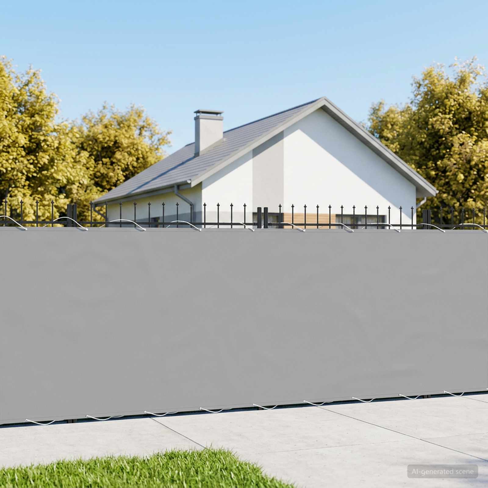 Baldahhiin 1,5 x 25 m PU kaitsega kangas Helehall