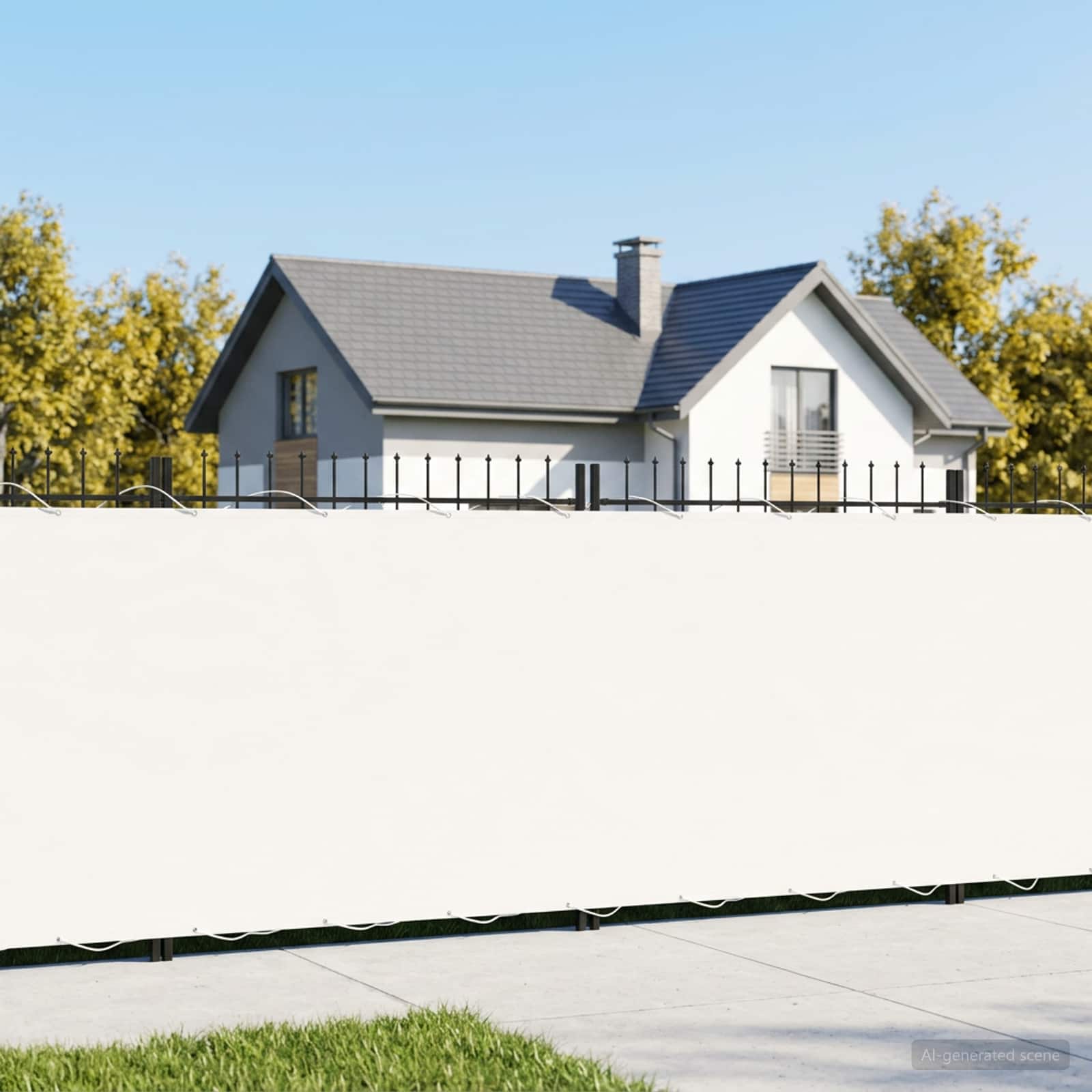 Baldahhiin 1,5 x 25 m PU kaitsega kangas Valge