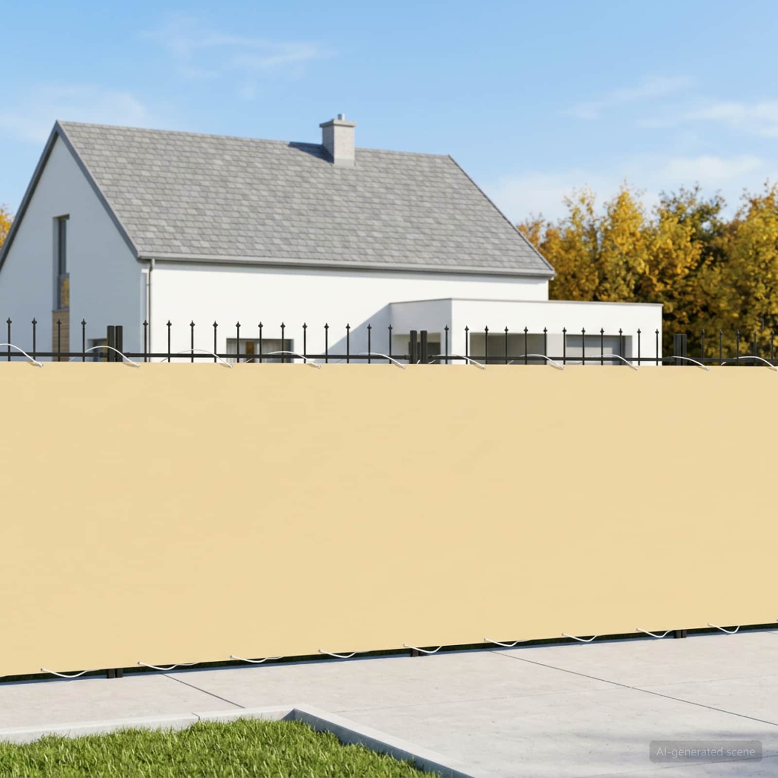 Baldahhiin 1,5 x 25 m PU kaitsega kangas Beež