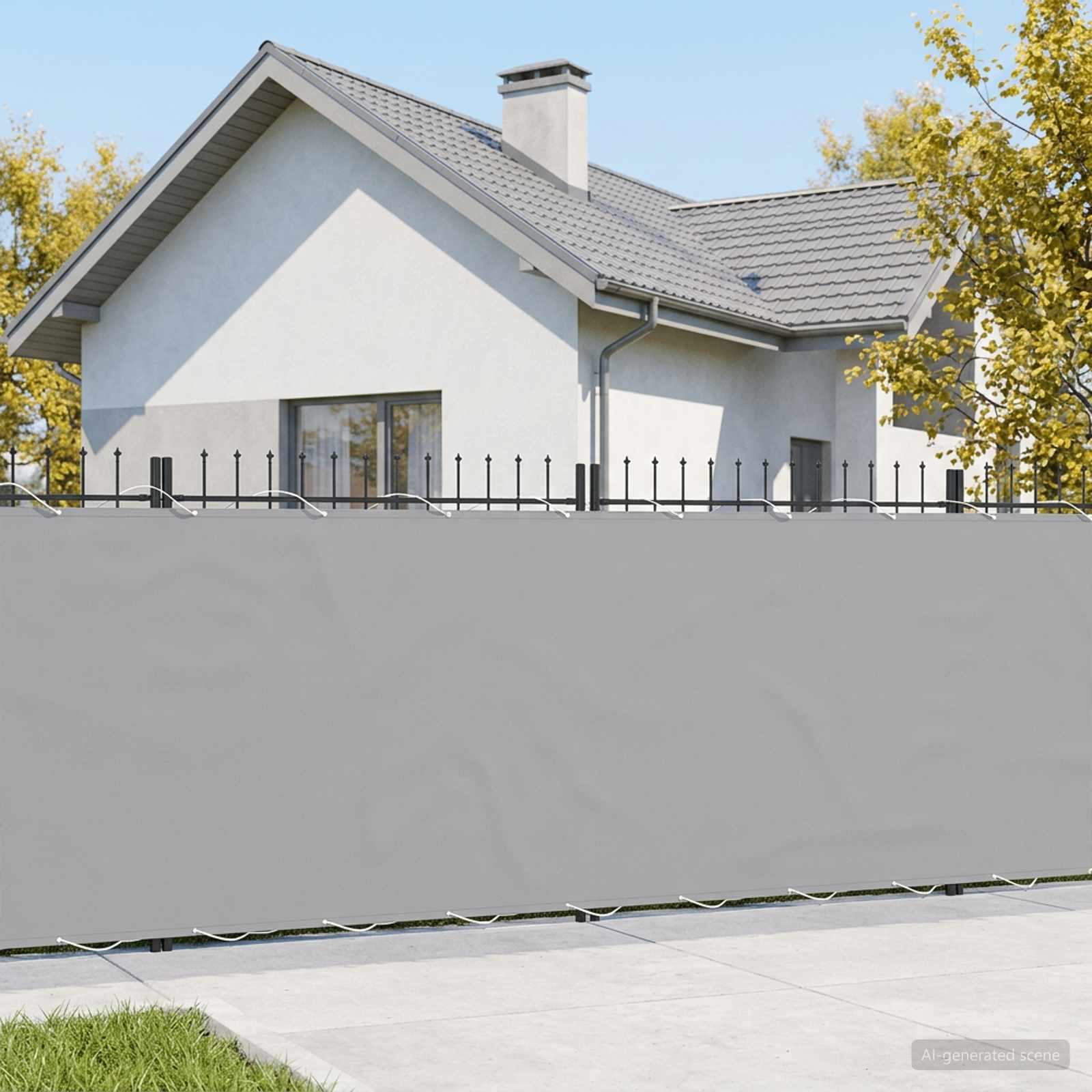Baldahhiin 1,8 x 15 m PU kaitsega kangas Helehall
