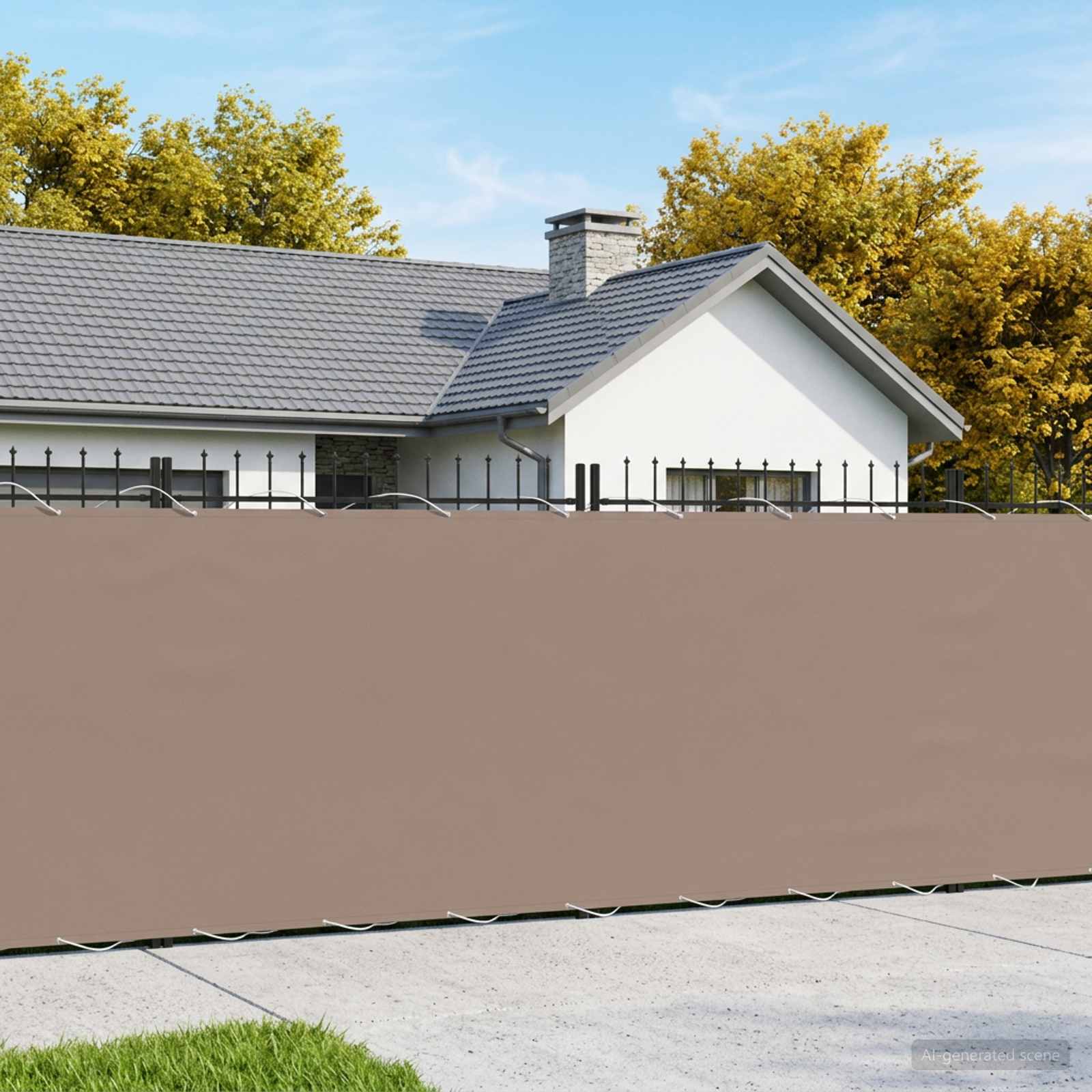 Baldahhiin 1,8 x 25 m PU kaitsega kangas Pruunikashall