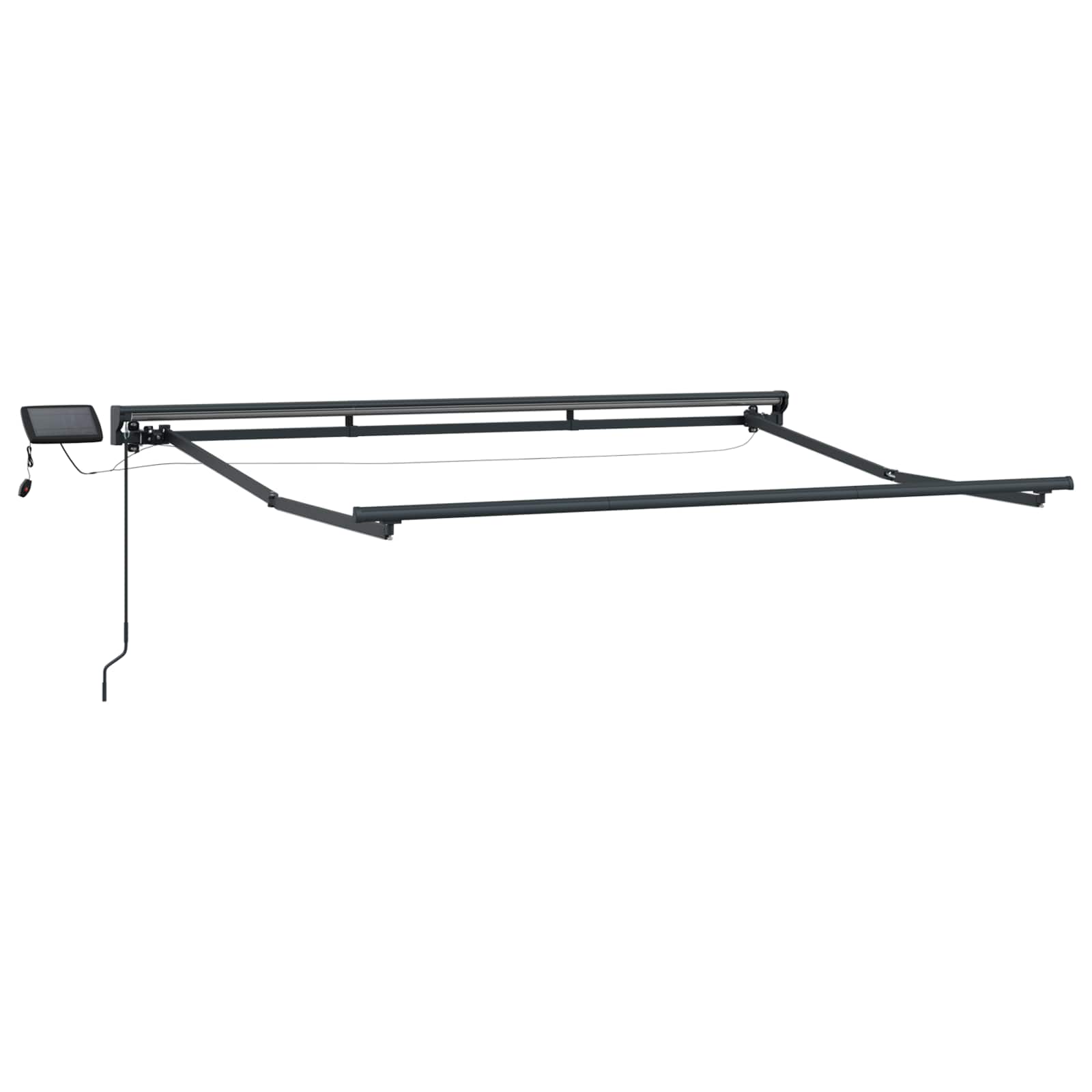 Manuaalne varikatus LED-idega Helehall ja valge 3 x 2,5 m