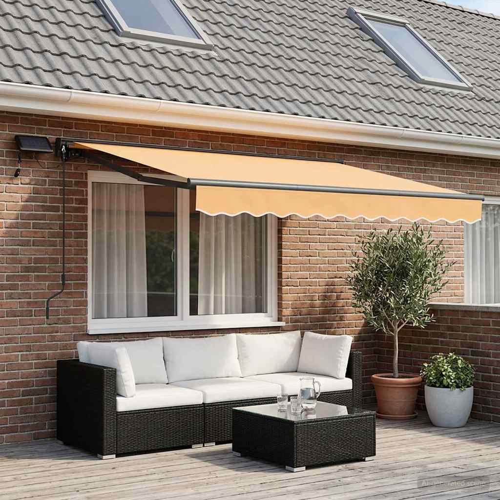 Manuaalne varikatus LED-idega Liivakarva 3 x 2,5 m