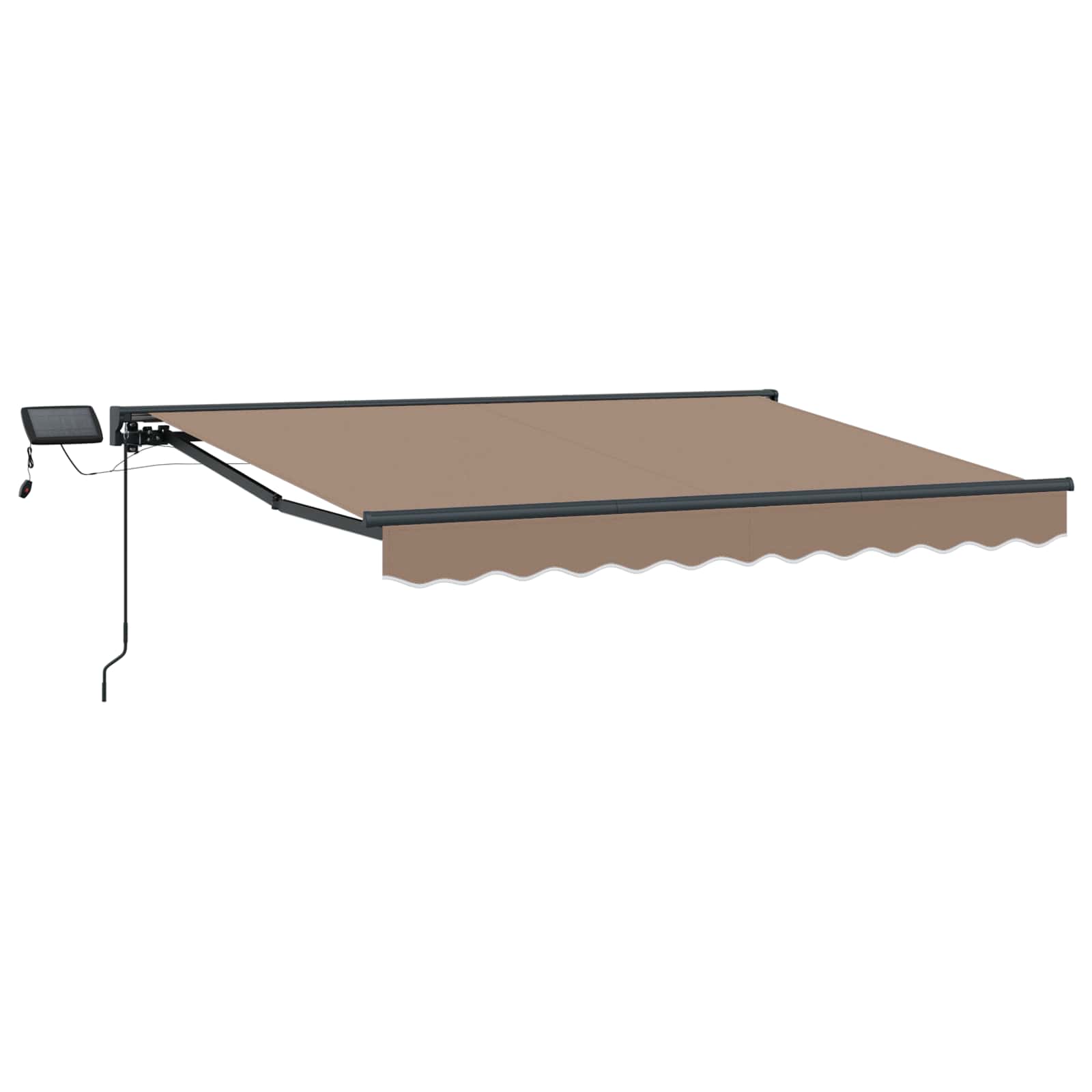 Manuaalne varikatus LED-idega Pruunikashall 3,5 x 2,5 m