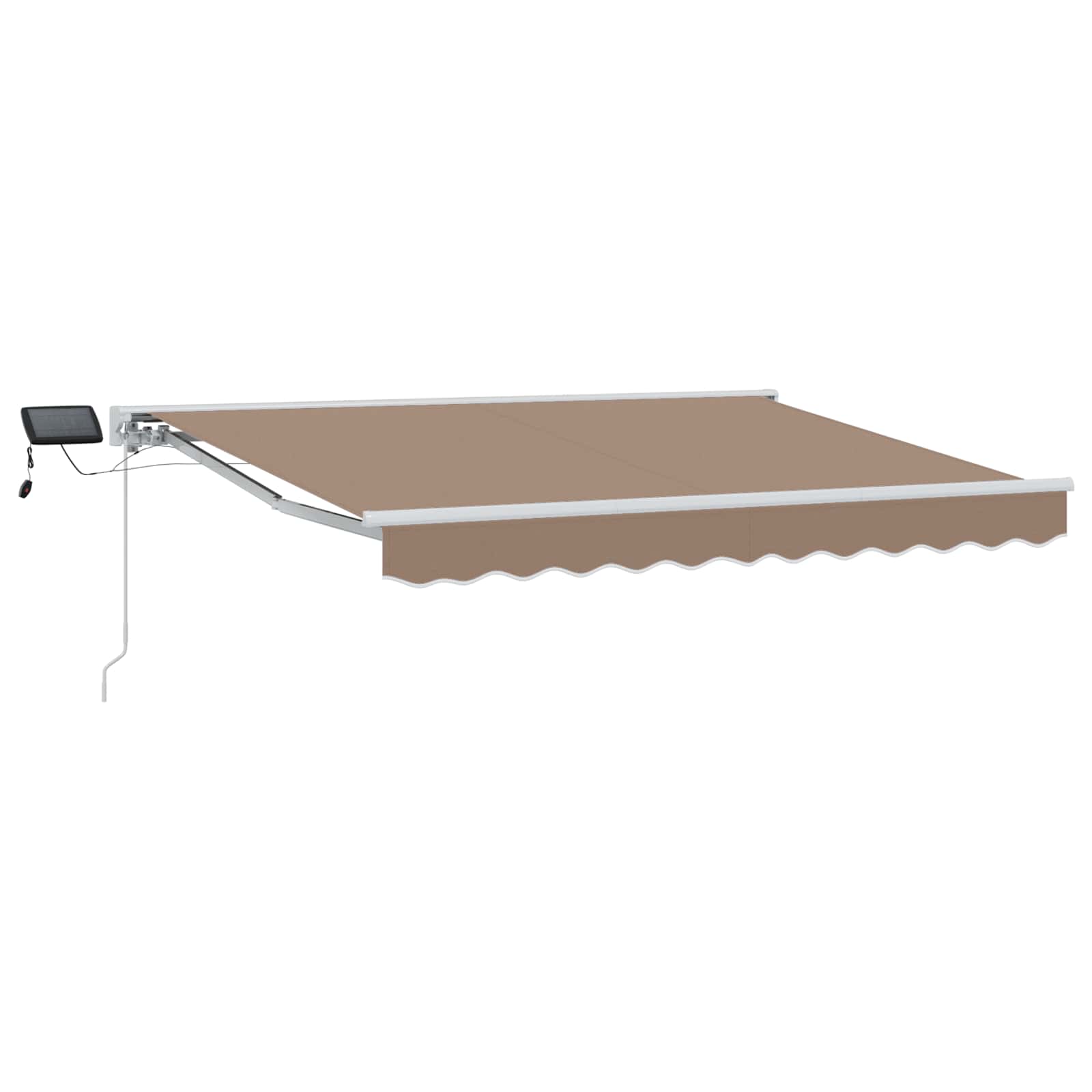 Manuaalne varikatus LED-idega Pruunikashall 4 × 3,5 m