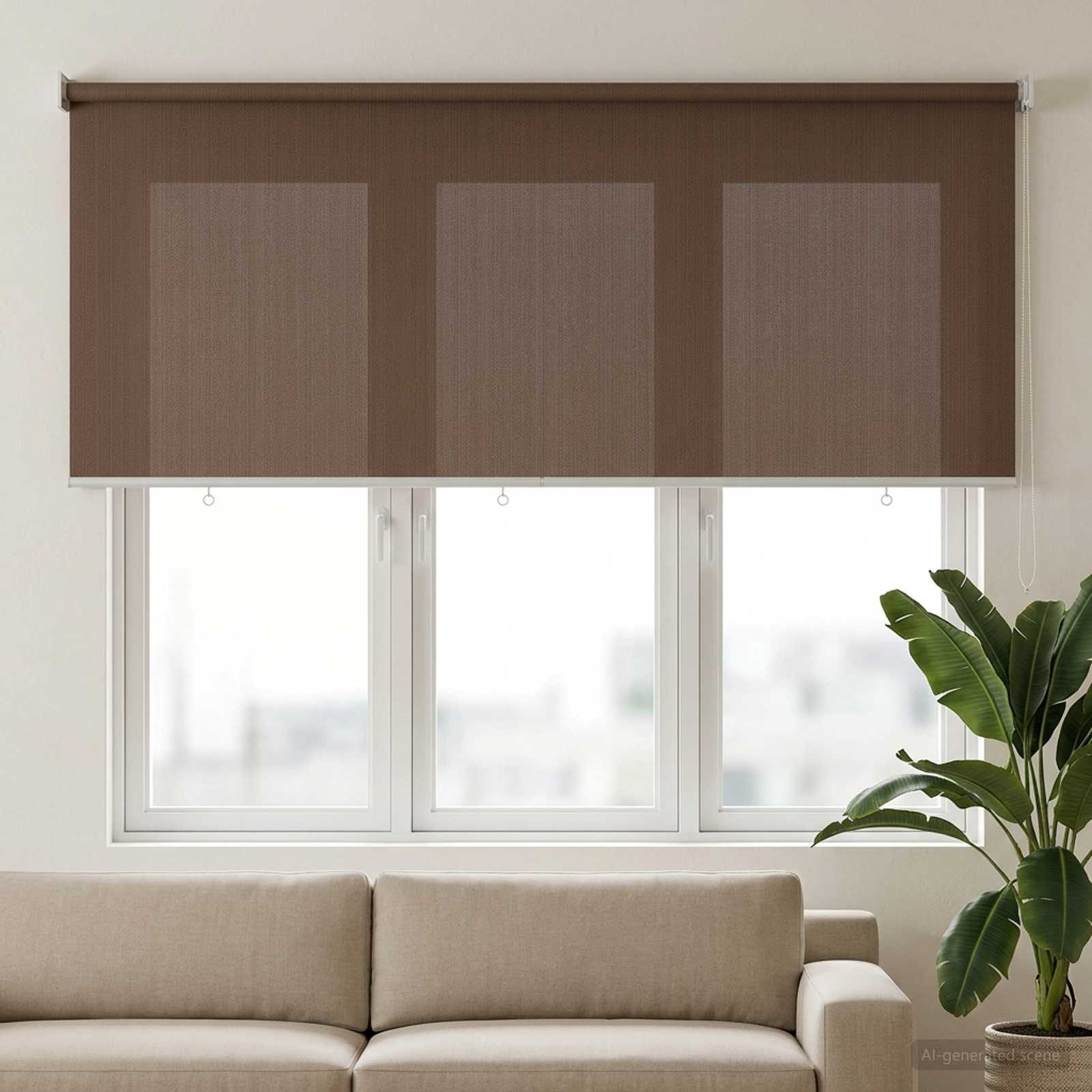 Välisruloo 90% UV blokeering Pruunikashall 140 x 140 cm HDPE