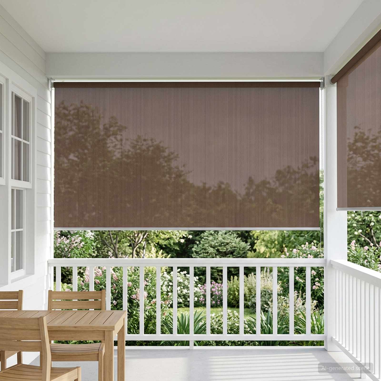 Välisruloo 90% UV blokeering Pruunikashall 120 x 230 cm HDPE