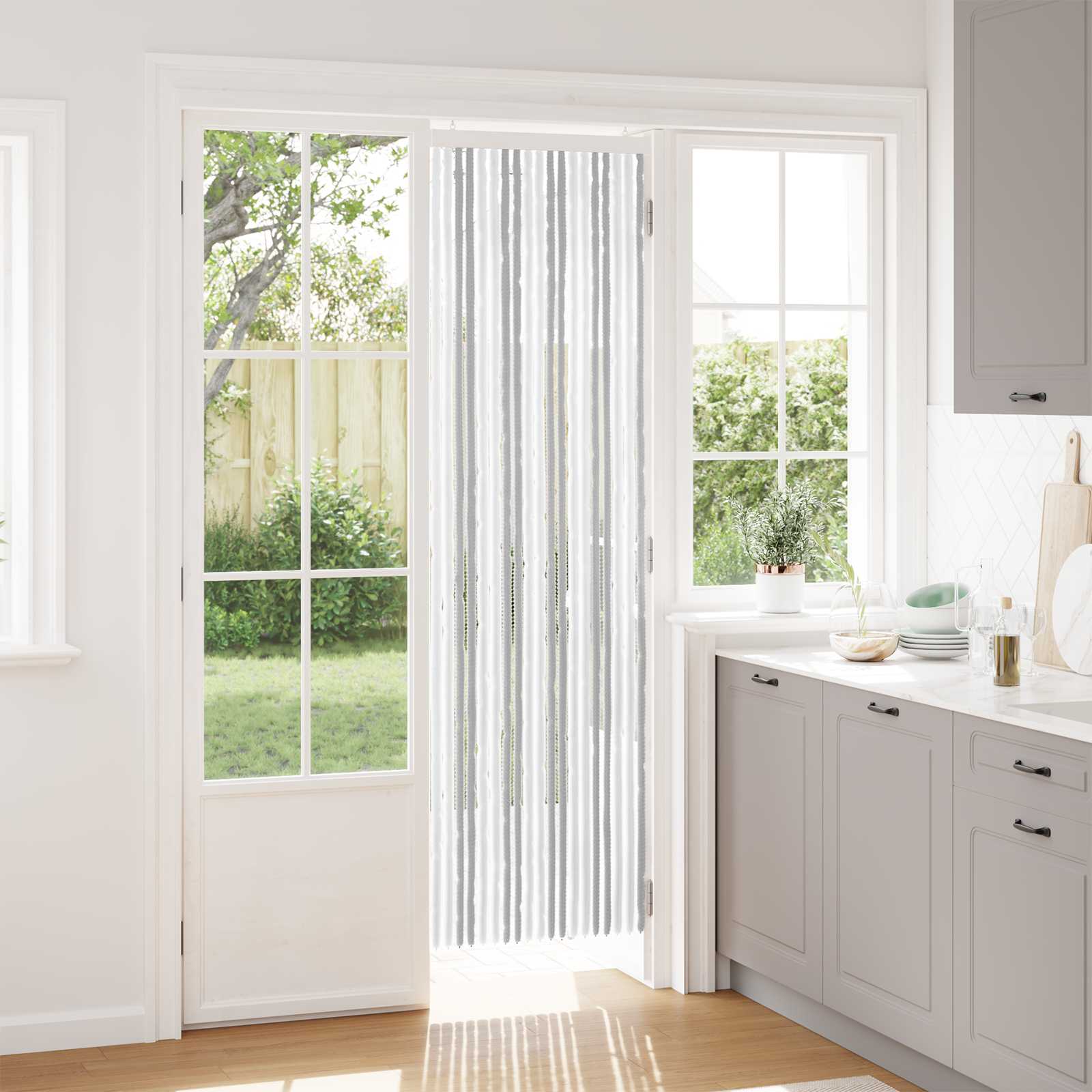 Sääsevõrk Chenille Helehall ja valge 56 x 200 cm 100% PP